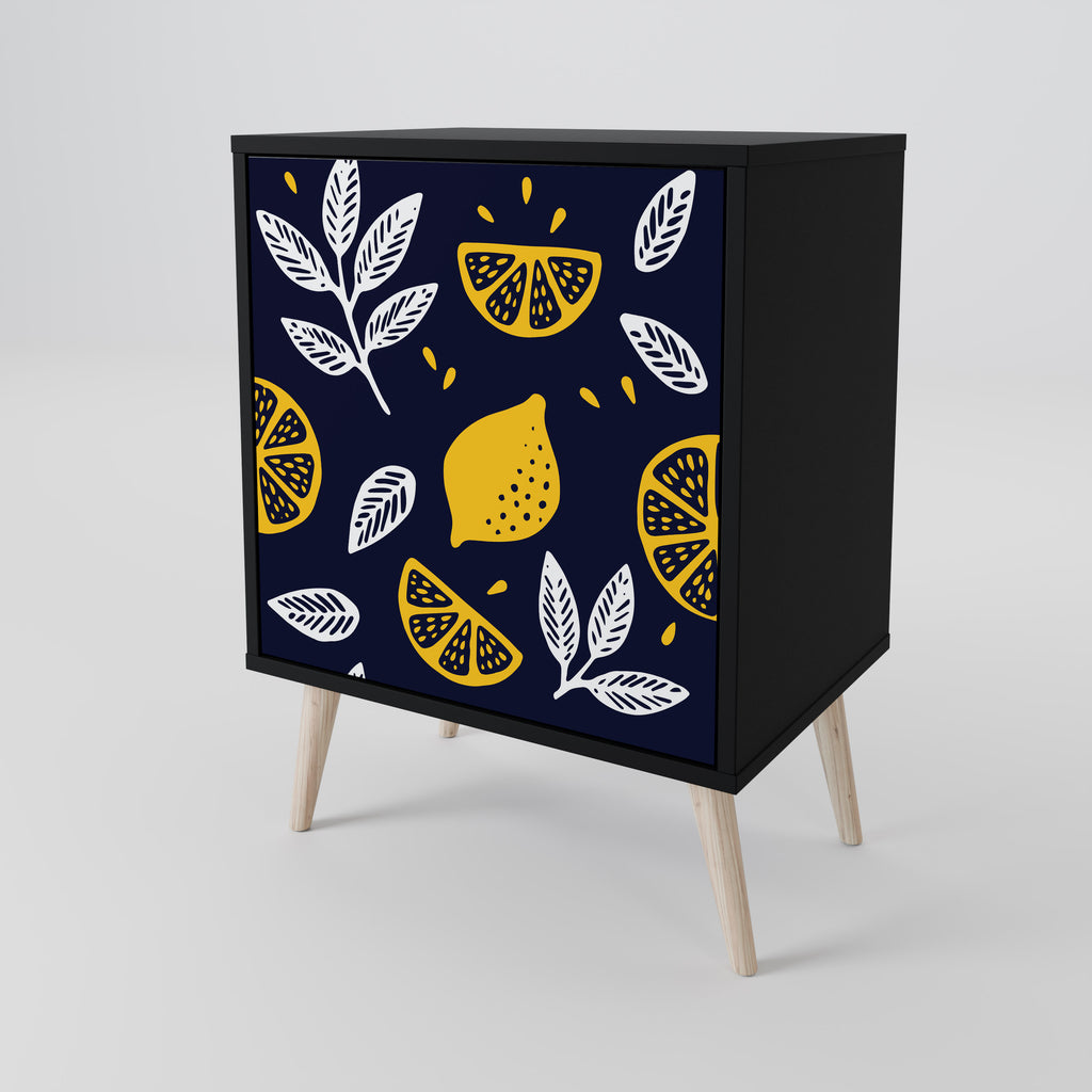 Aparador CITRUS BLACK AND WHITE de 1 puerta en acabado negro