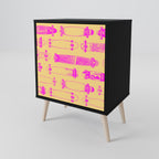 SKATEBOARD ARTISTRY 1-Door Sideboard in Black Finish