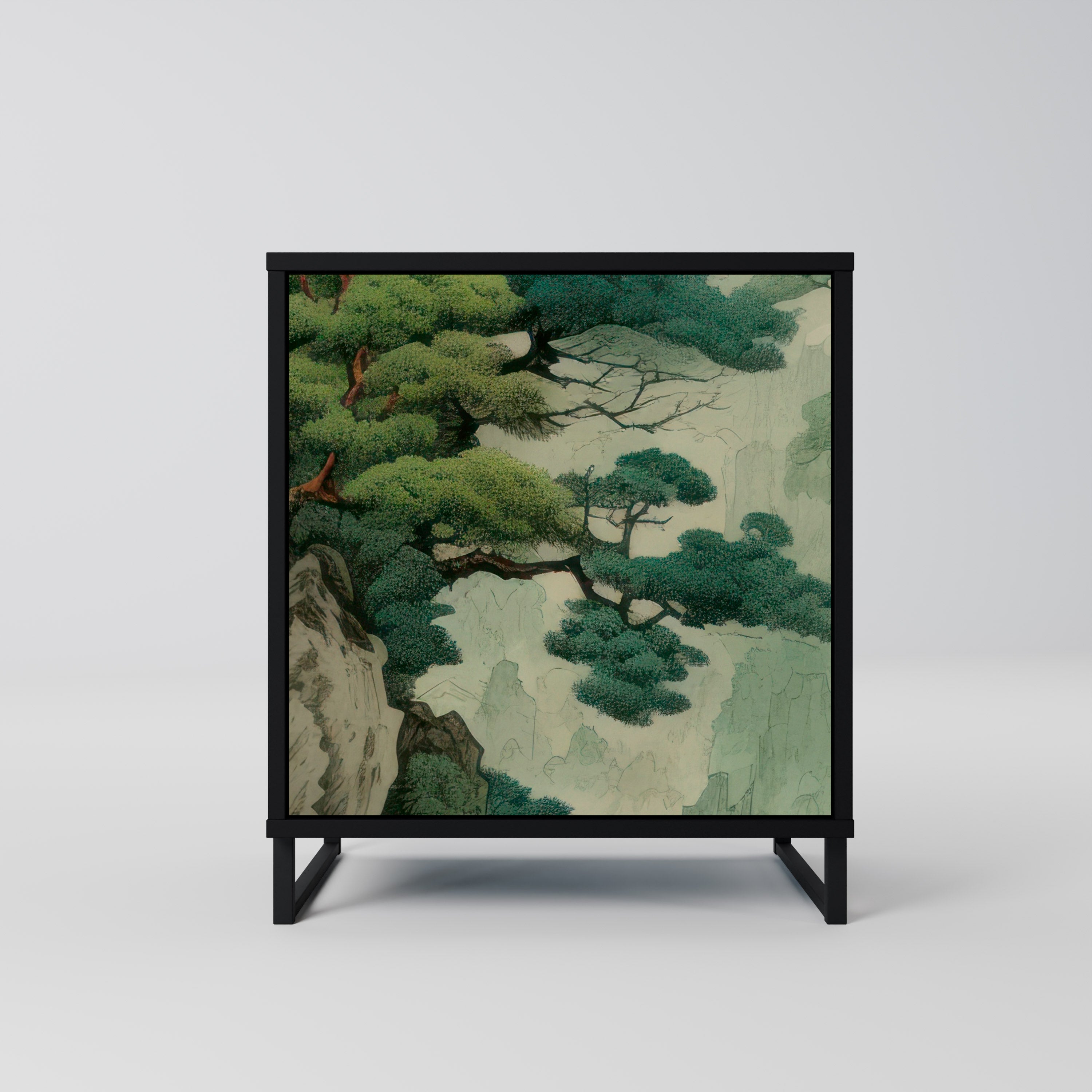 Aparador VERDURE ABYSS de 1 puerta en acabado negro