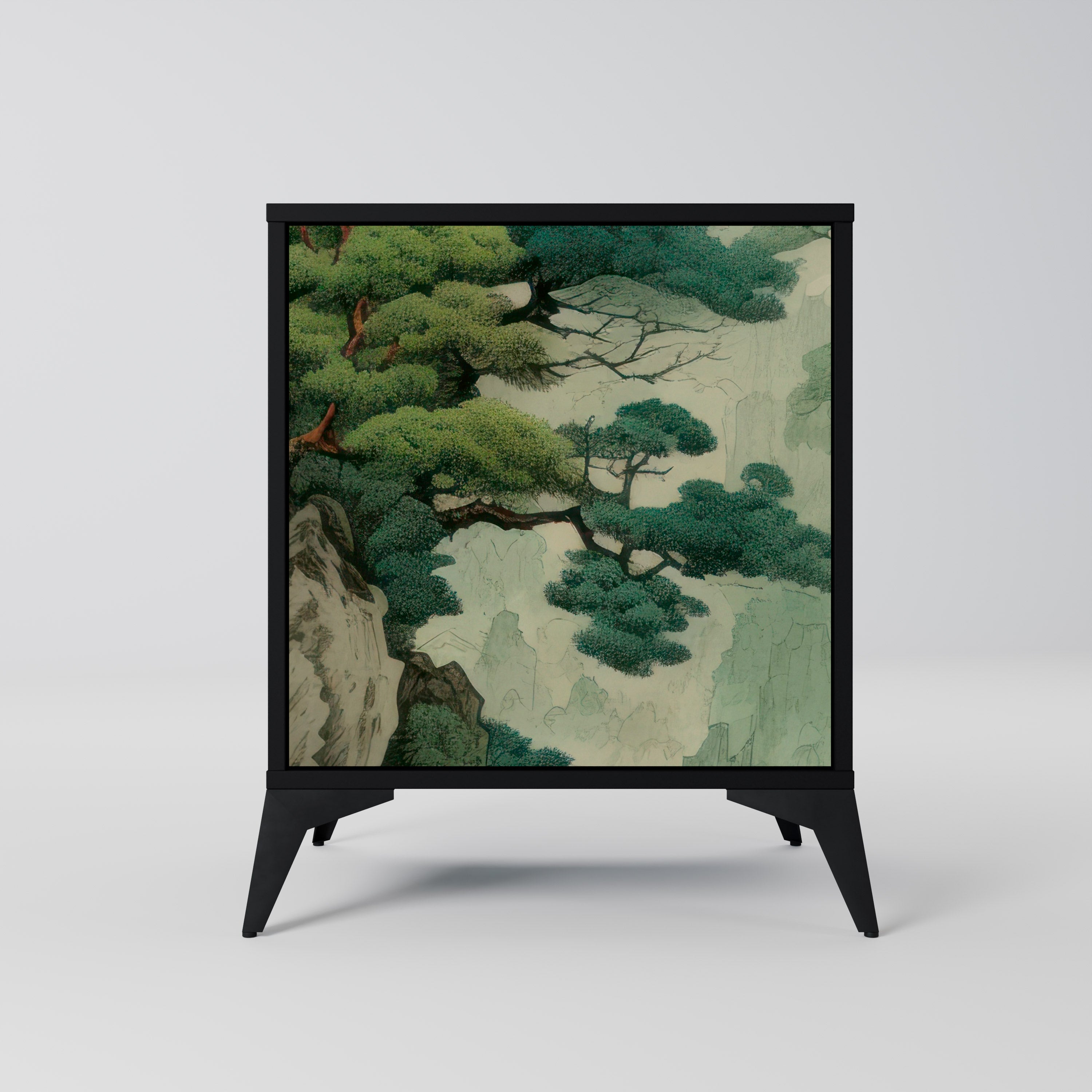 Aparador VERDURE ABYSS de 1 puerta en acabado negro