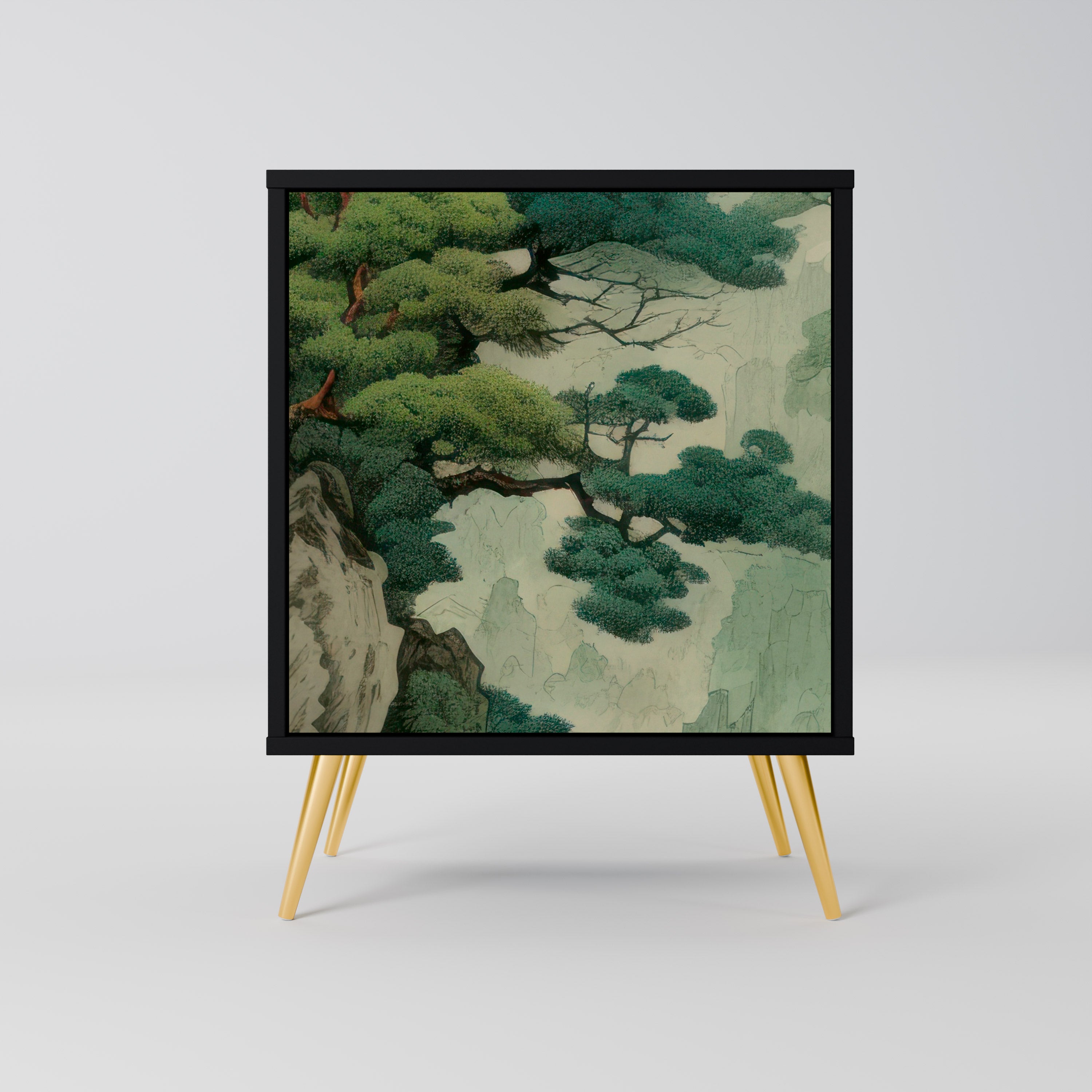 Aparador VERDURE ABYSS de 1 puerta en acabado negro