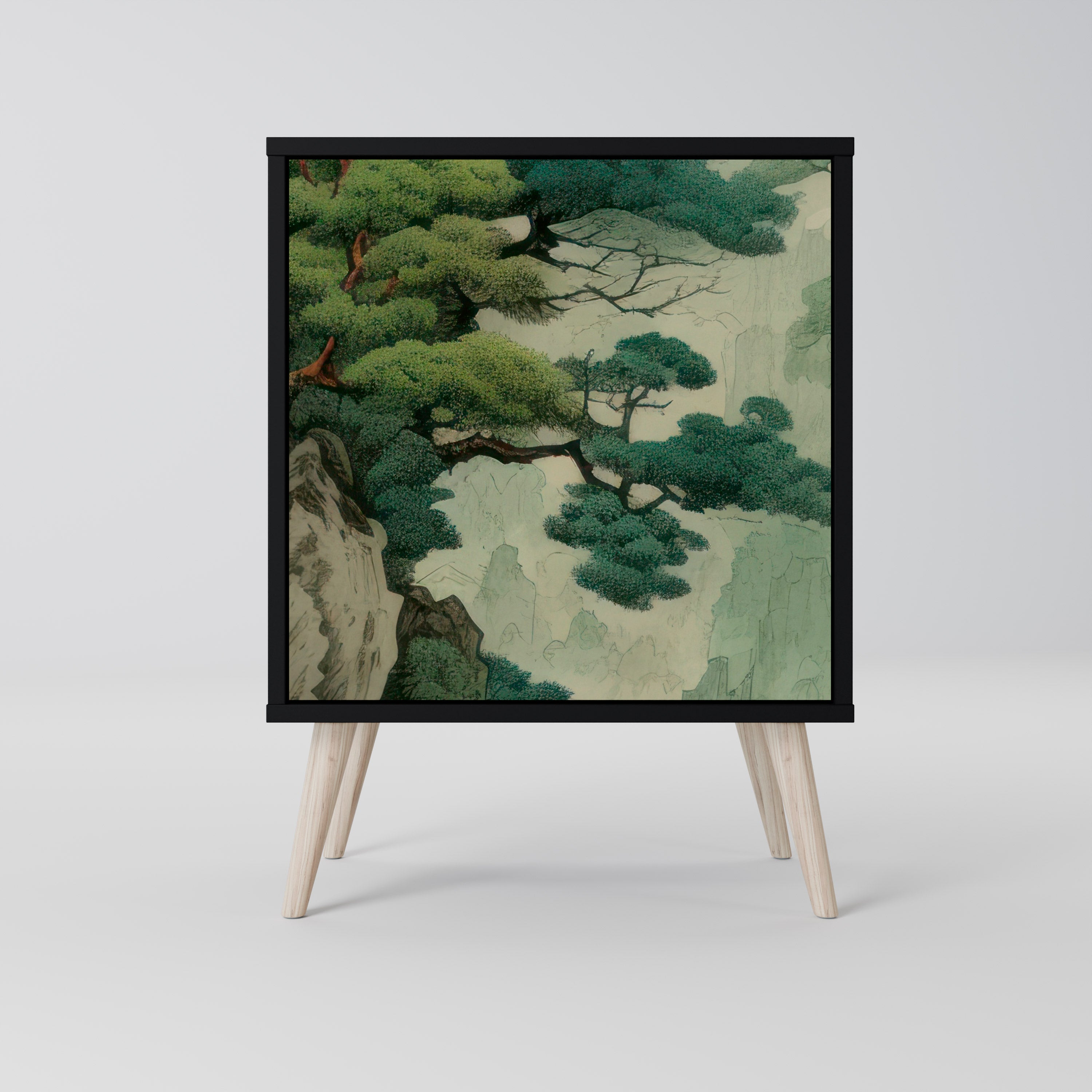 Aparador VERDURE ABYSS de 1 puerta en acabado negro