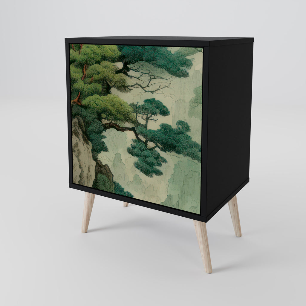 Aparador VERDURE ABYSS de 1 puerta en acabado negro