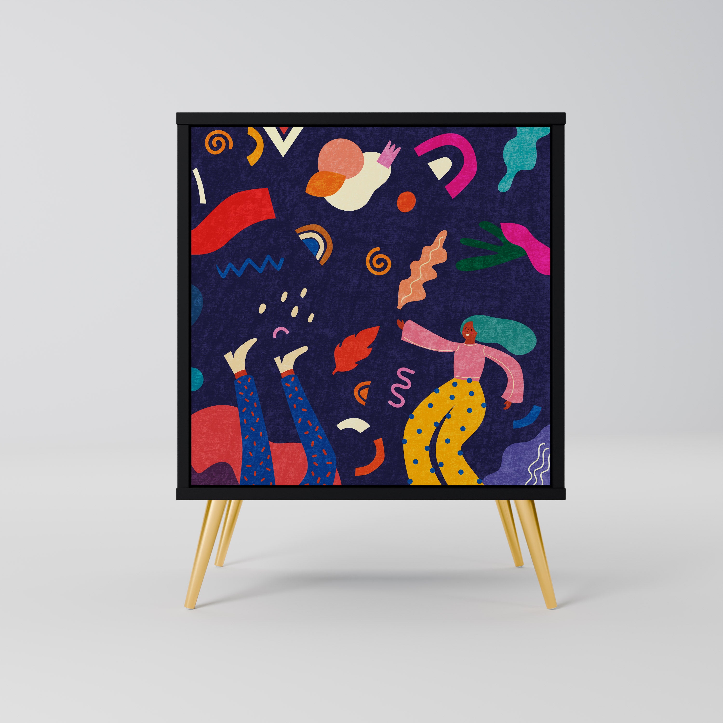 Aparador FESTIVE PLEASURES de 1 puerta en acabado negro