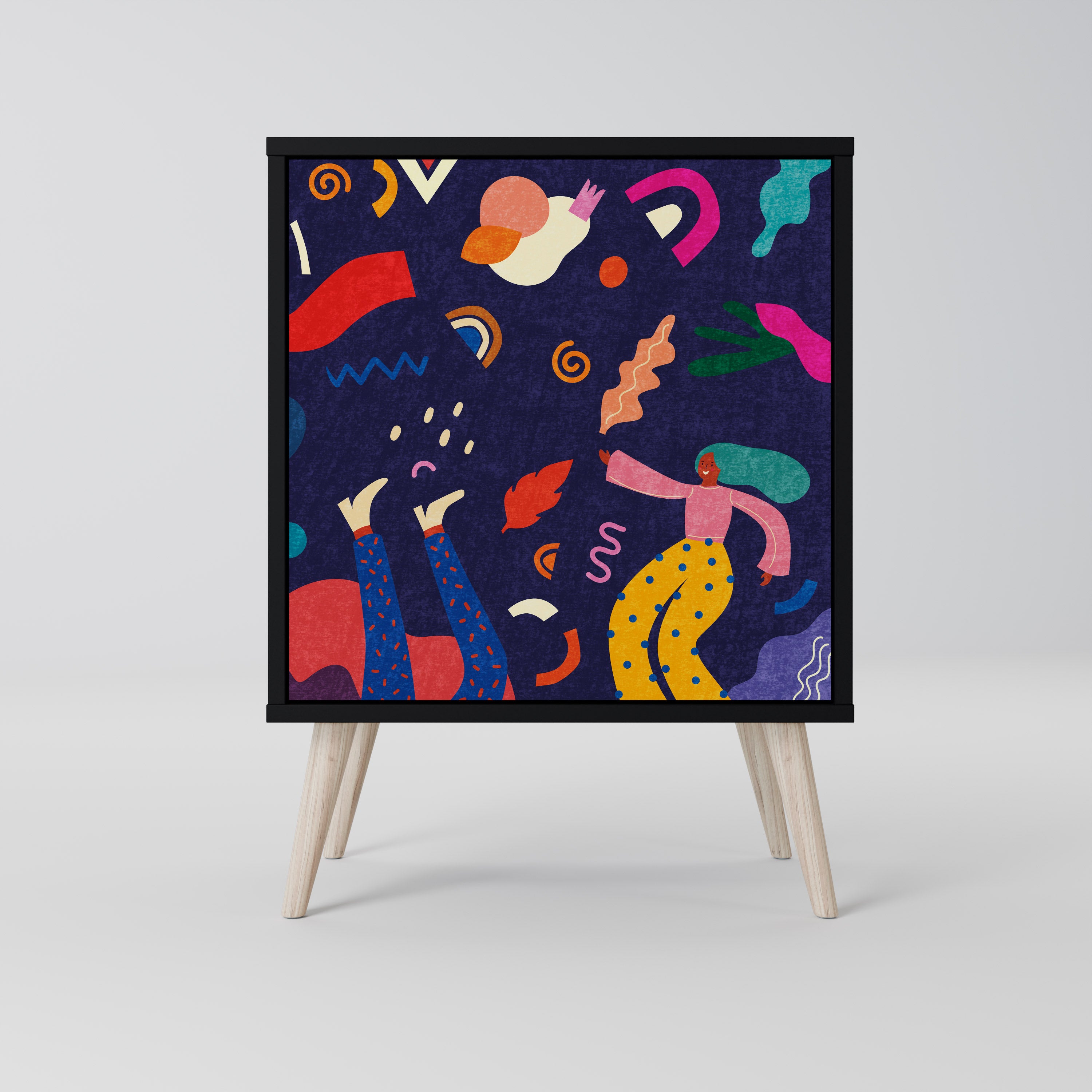 Aparador FESTIVE PLEASURES de 1 puerta en acabado negro