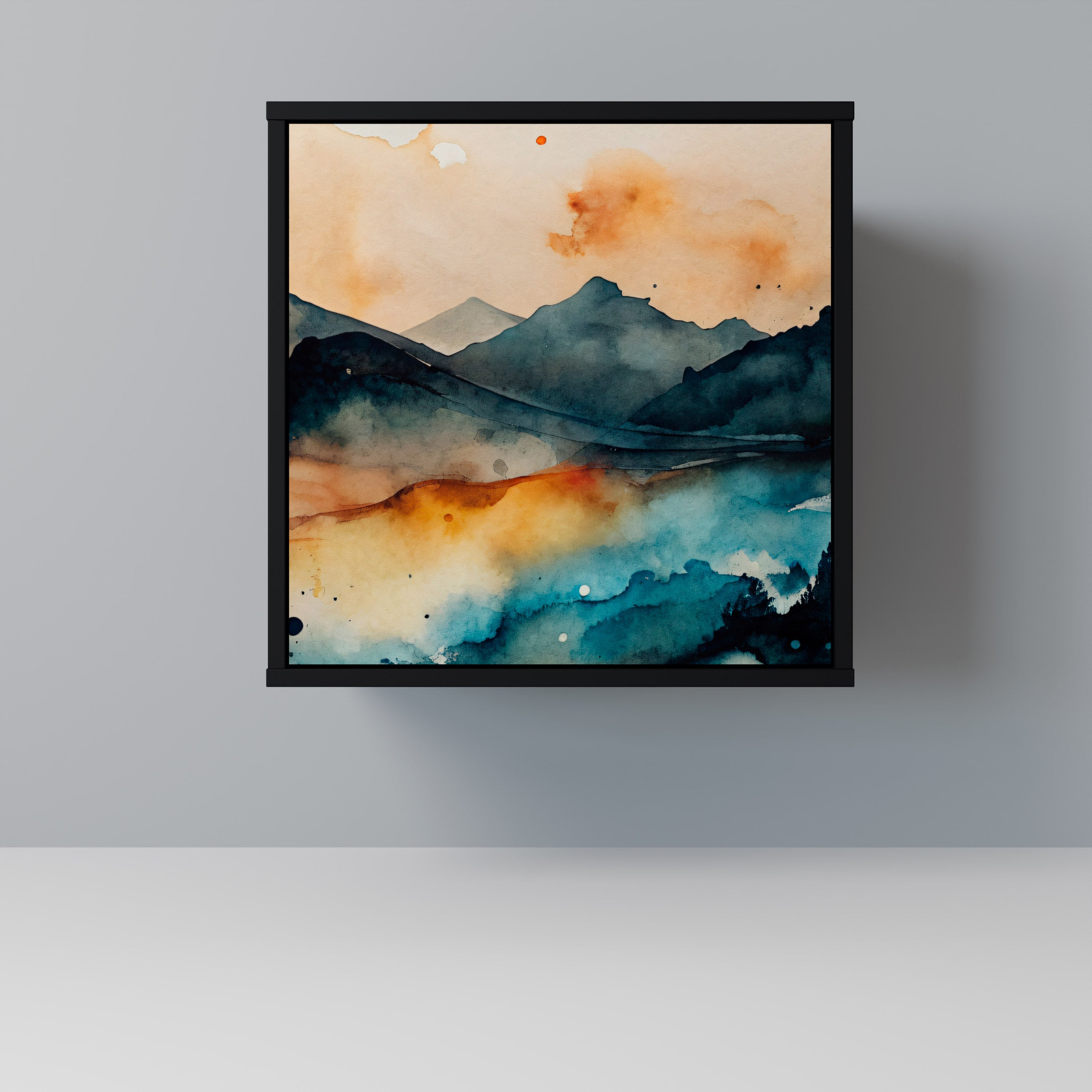 Aparador OMINOUS MOUNTAINS de 1 puerta en acabado negro