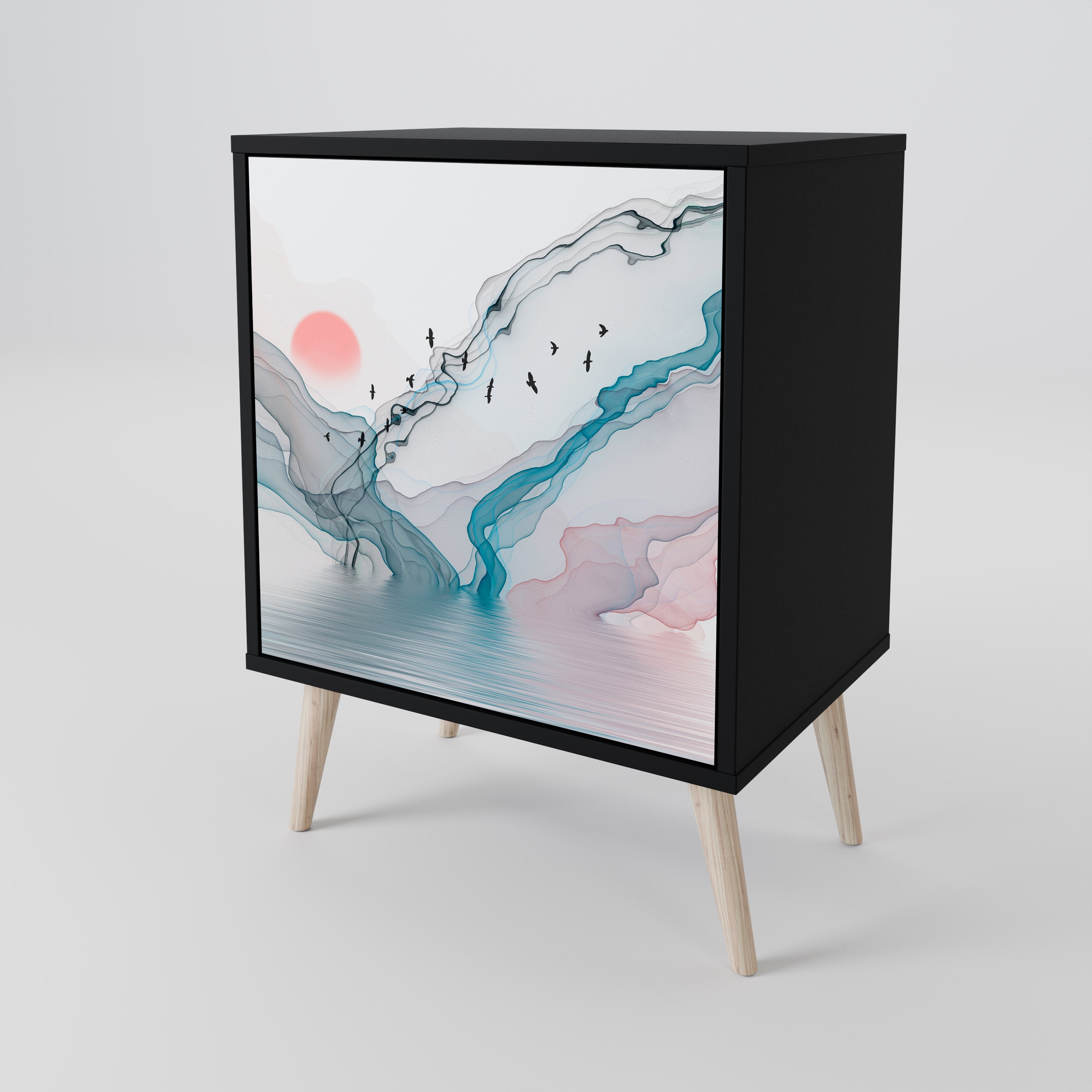 Aparador VELVET CROSSING de 1 puerta en acabado negro