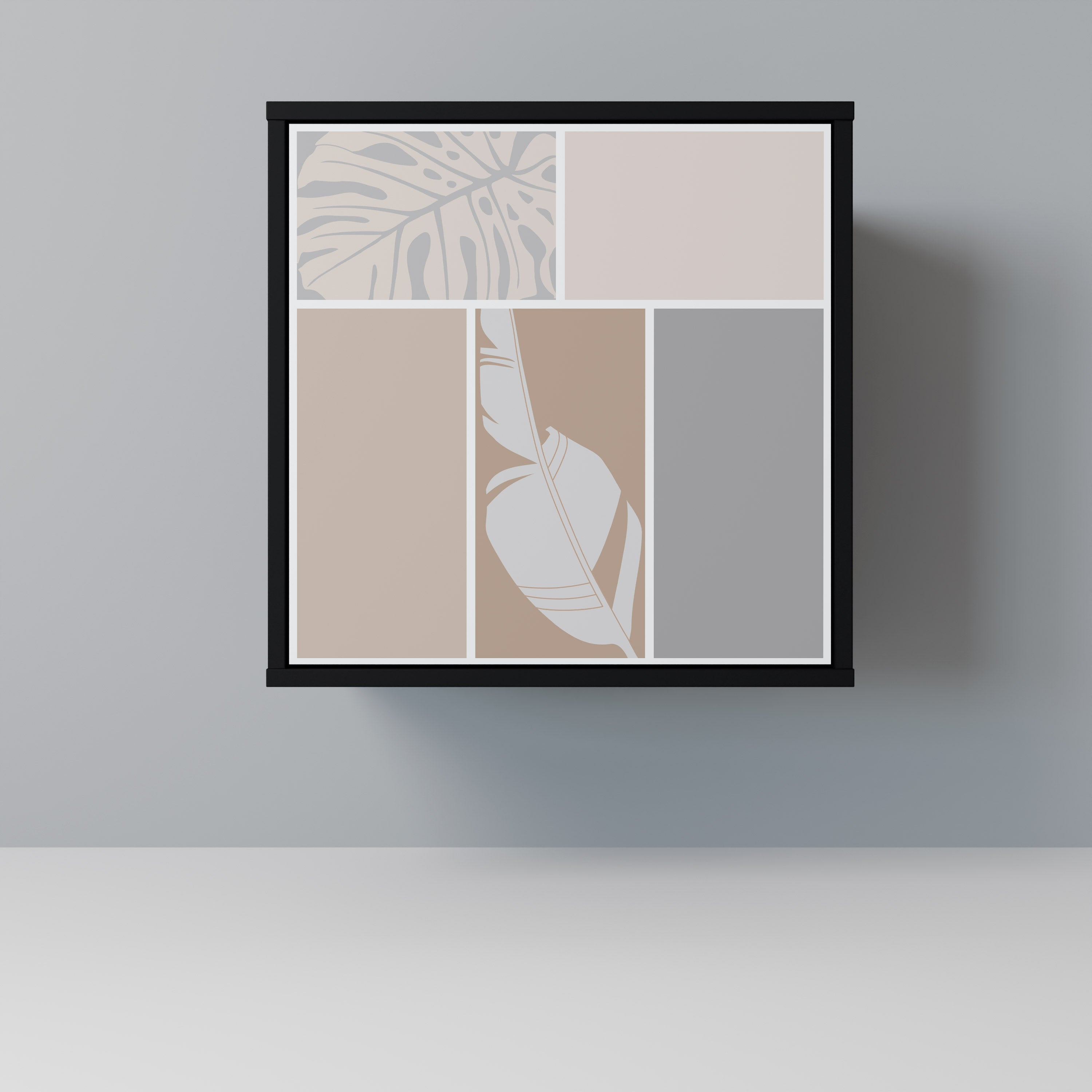 Aparador TROPICAL SHAPES de 1 puerta en acabado negro