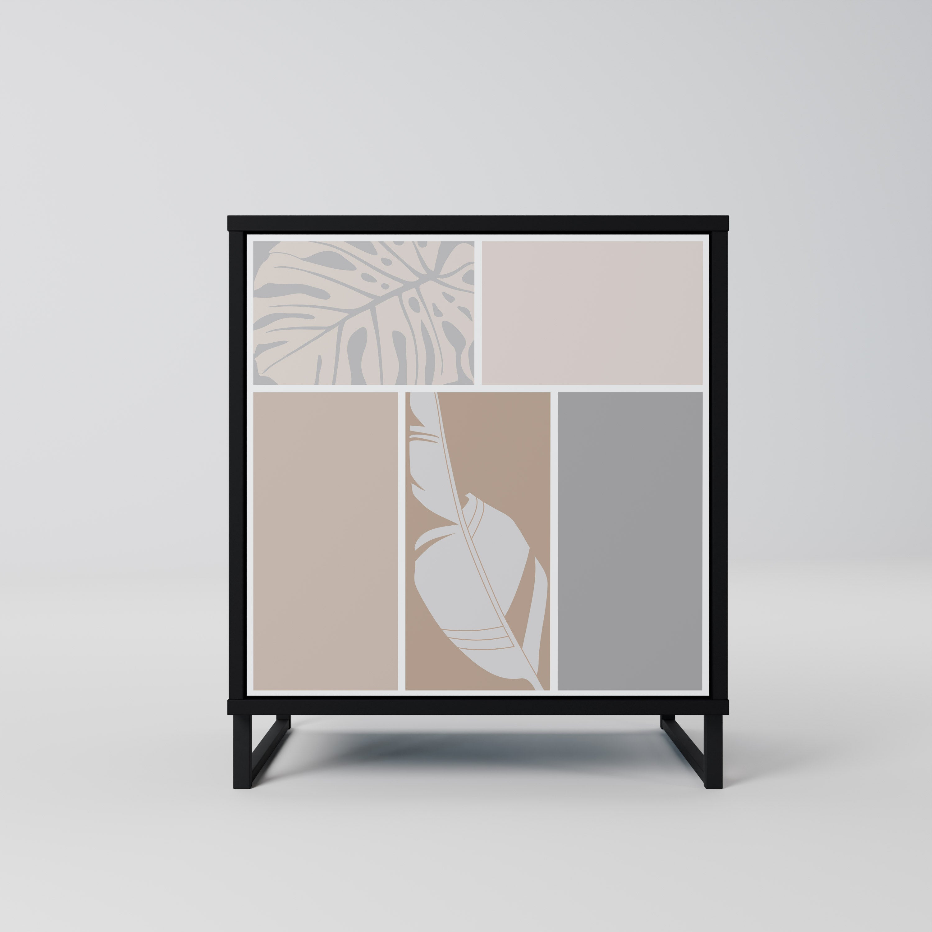 Aparador TROPICAL SHAPES de 1 puerta en acabado negro