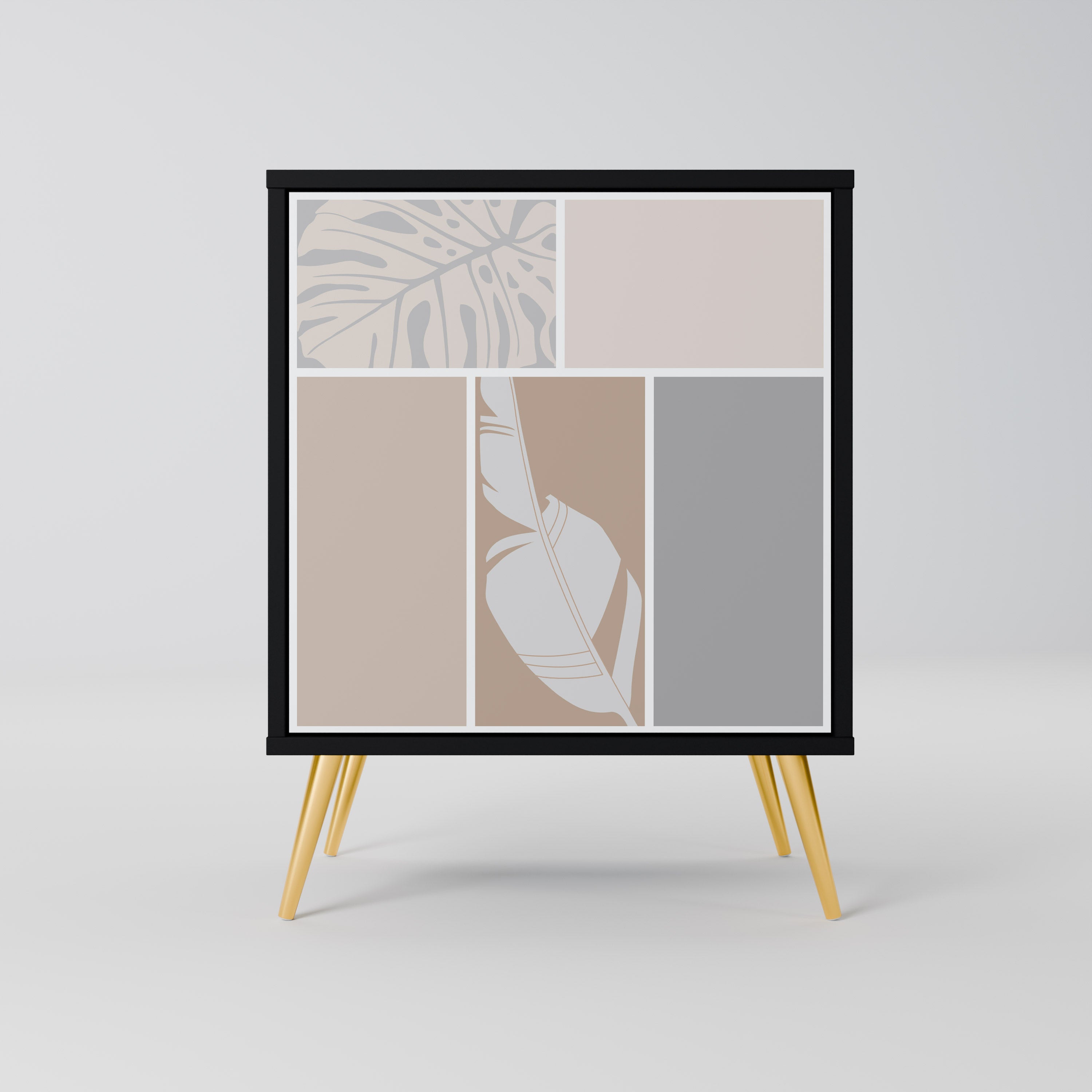 Aparador TROPICAL SHAPES de 1 puerta en acabado negro