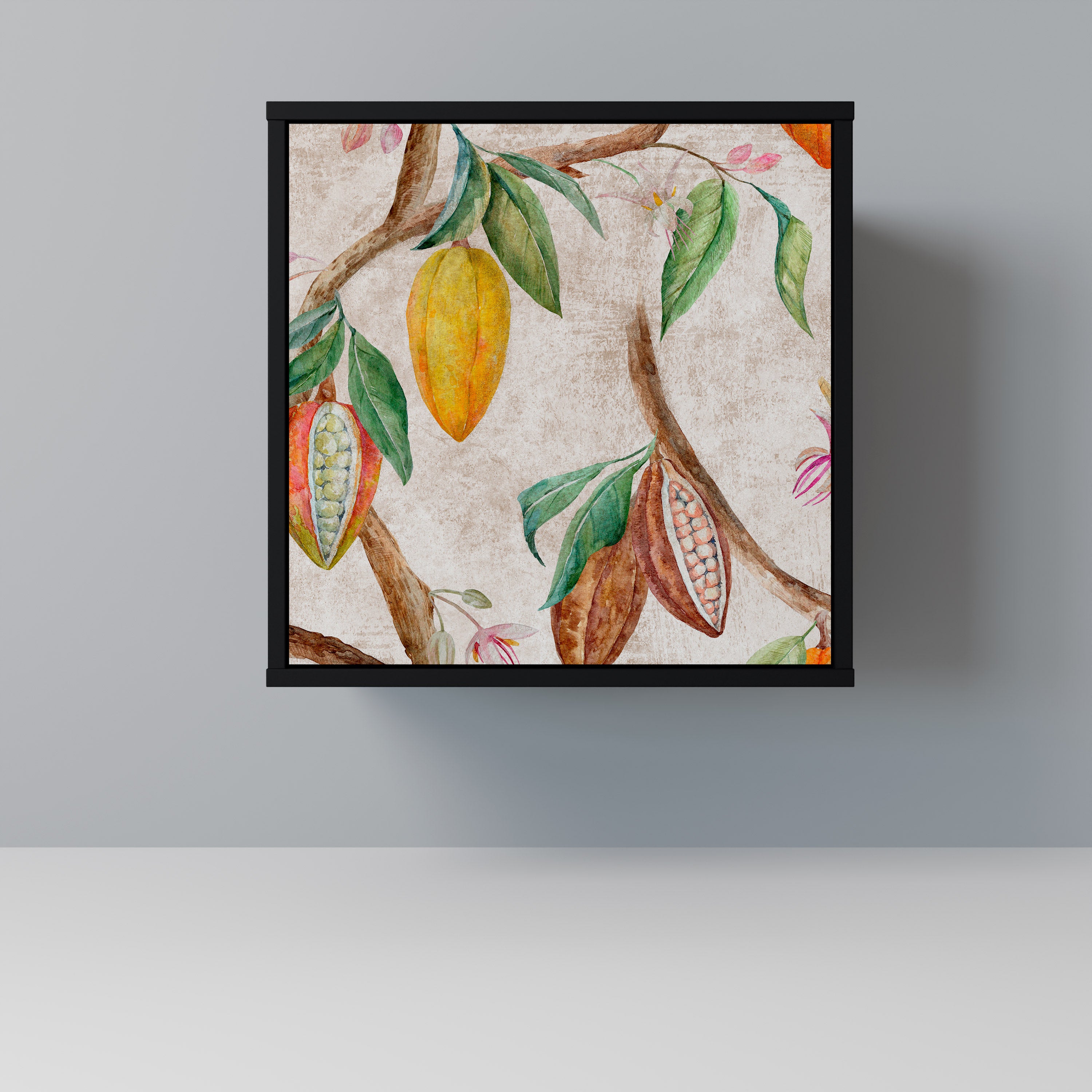 Aparador de 1 puerta COCOA FRUITS en acabado negro