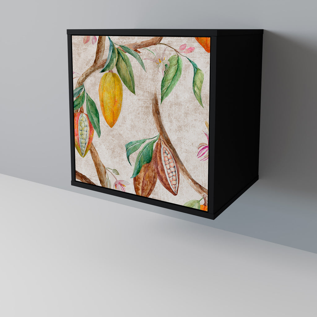 Aparador de 1 puerta COCOA FRUITS en acabado negro