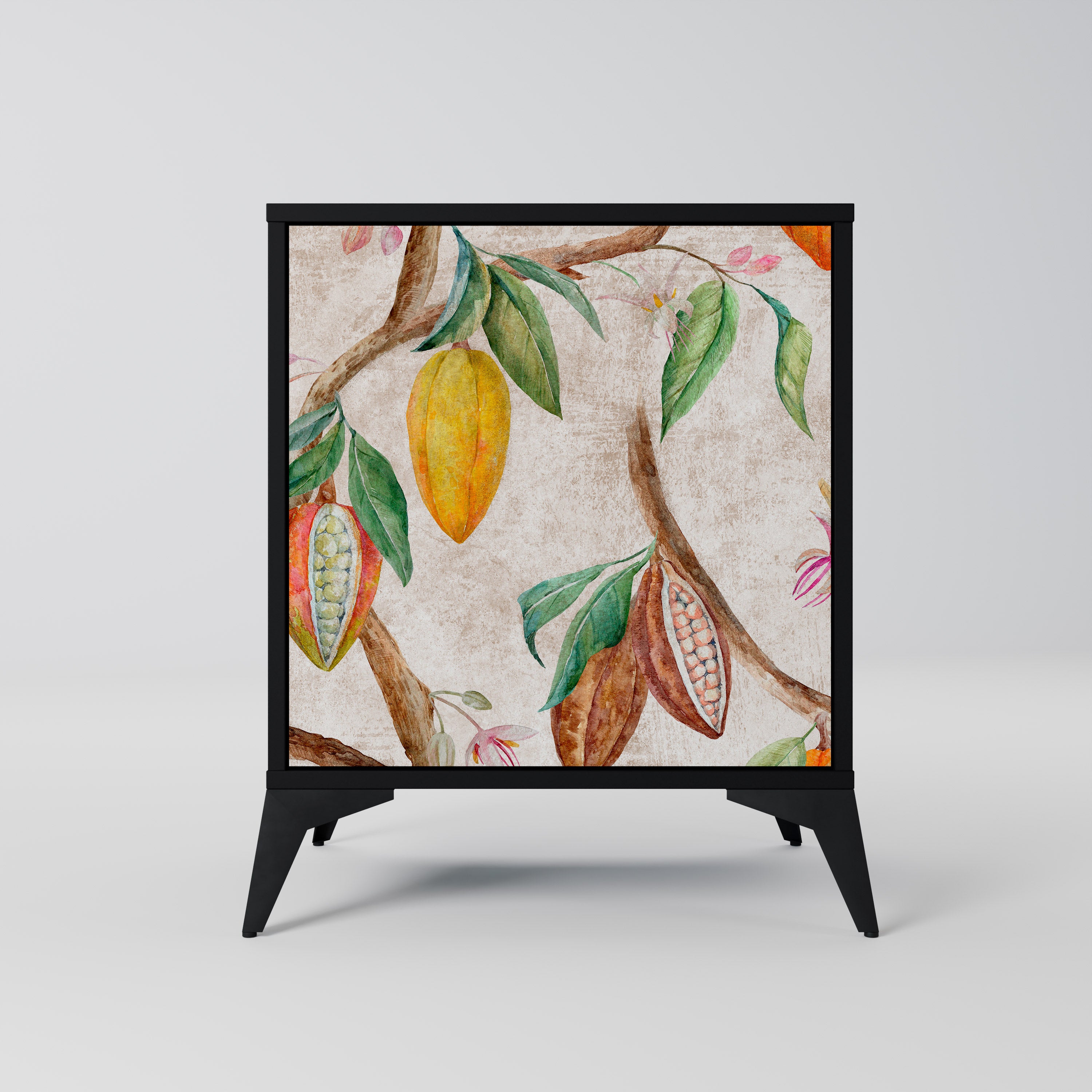 Aparador de 1 puerta COCOA FRUITS en acabado negro