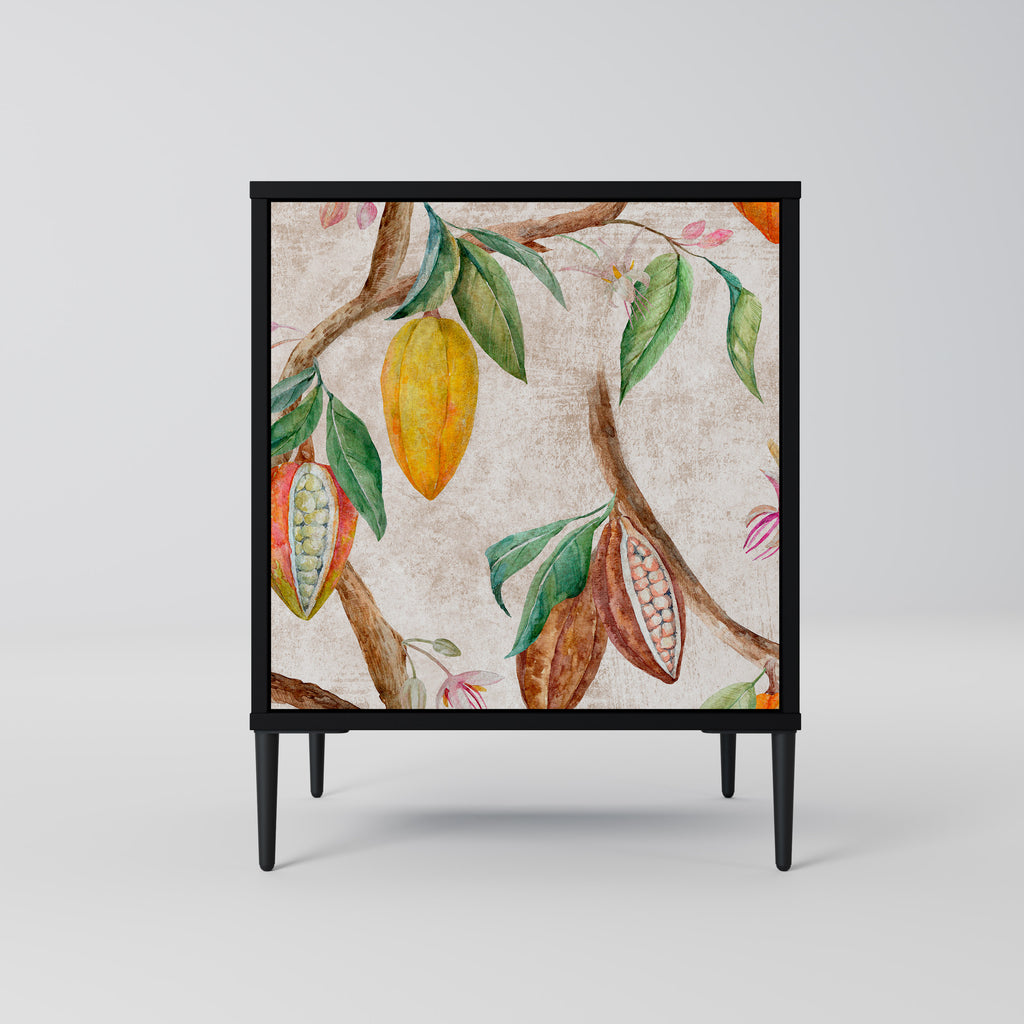 Aparador de 1 puerta COCOA FRUITS en acabado negro