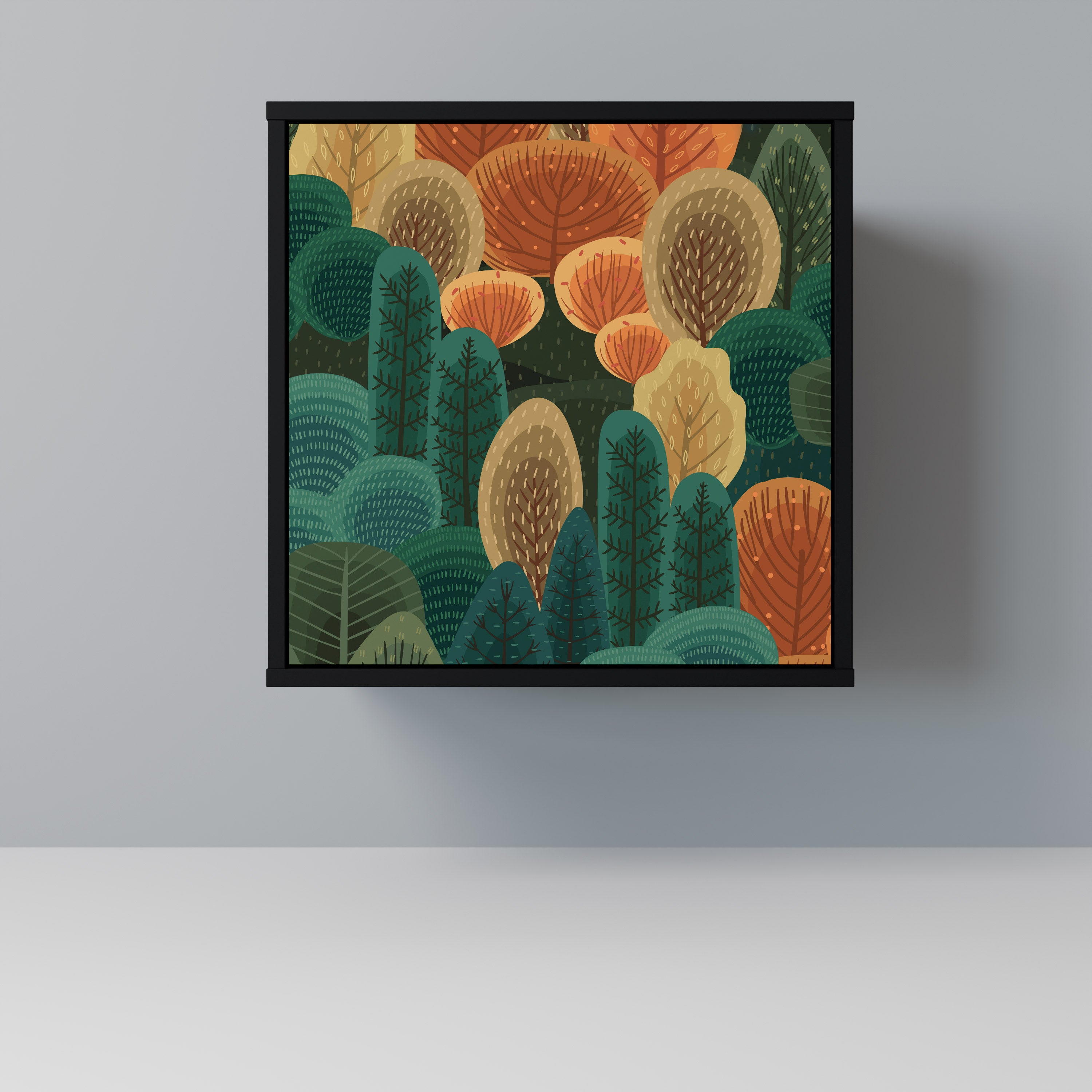 AUTUMN KALEIDOSCOPE 1-Door Sideboard in Black Finish