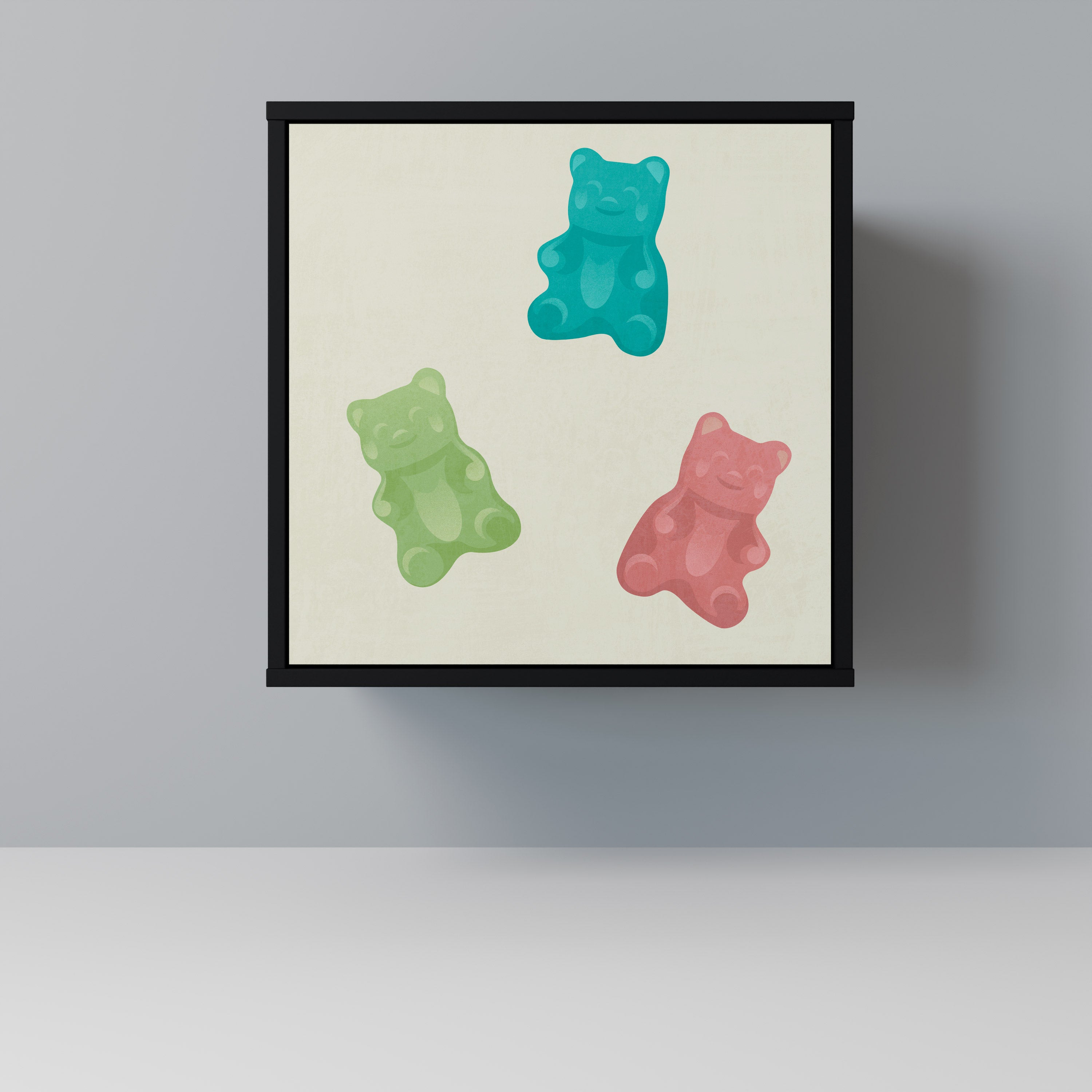 Aparador de 1 puerta GUMMY BEARS en acabado negro