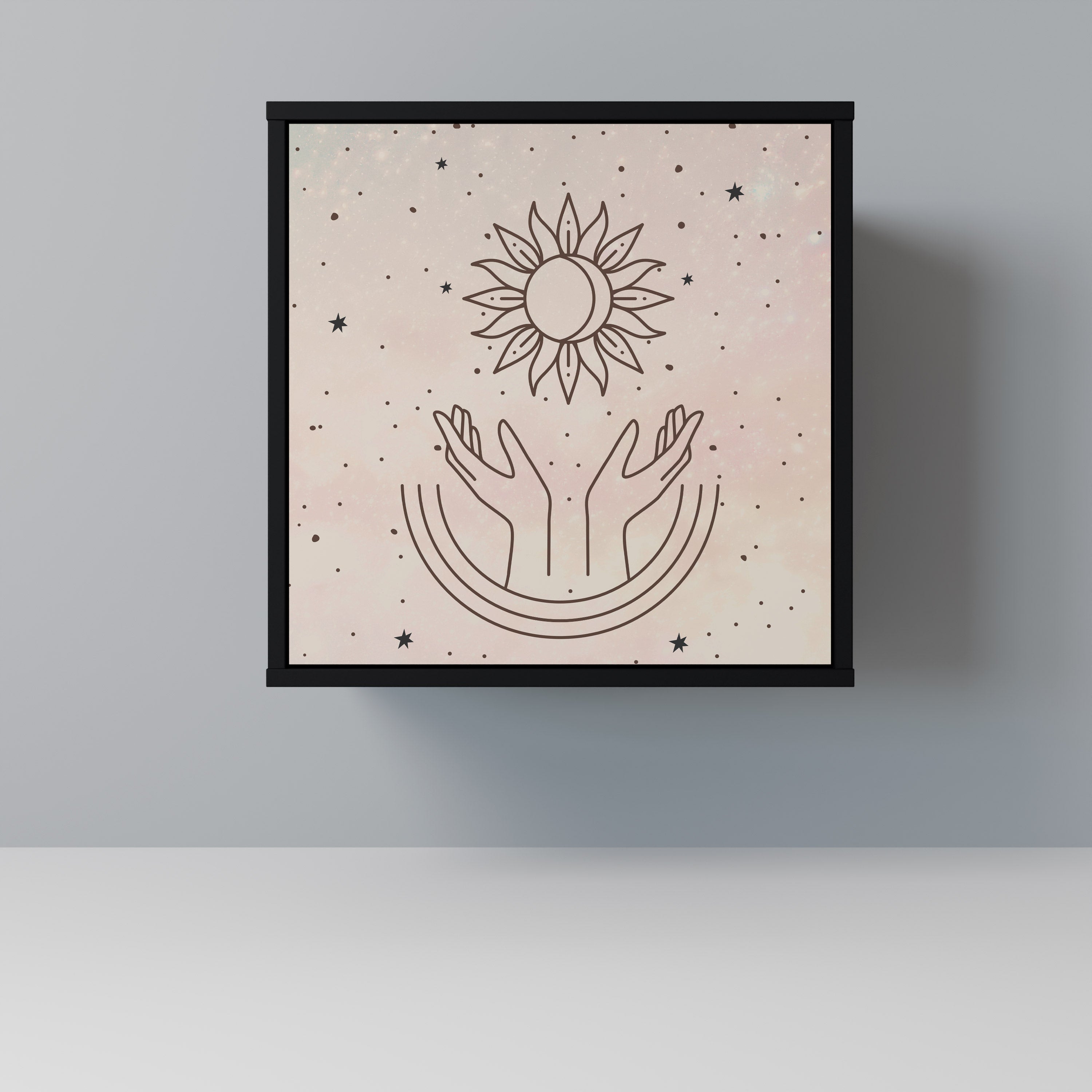 Aparador de 1 puerta DELICATE BEAUTY en acabado negro