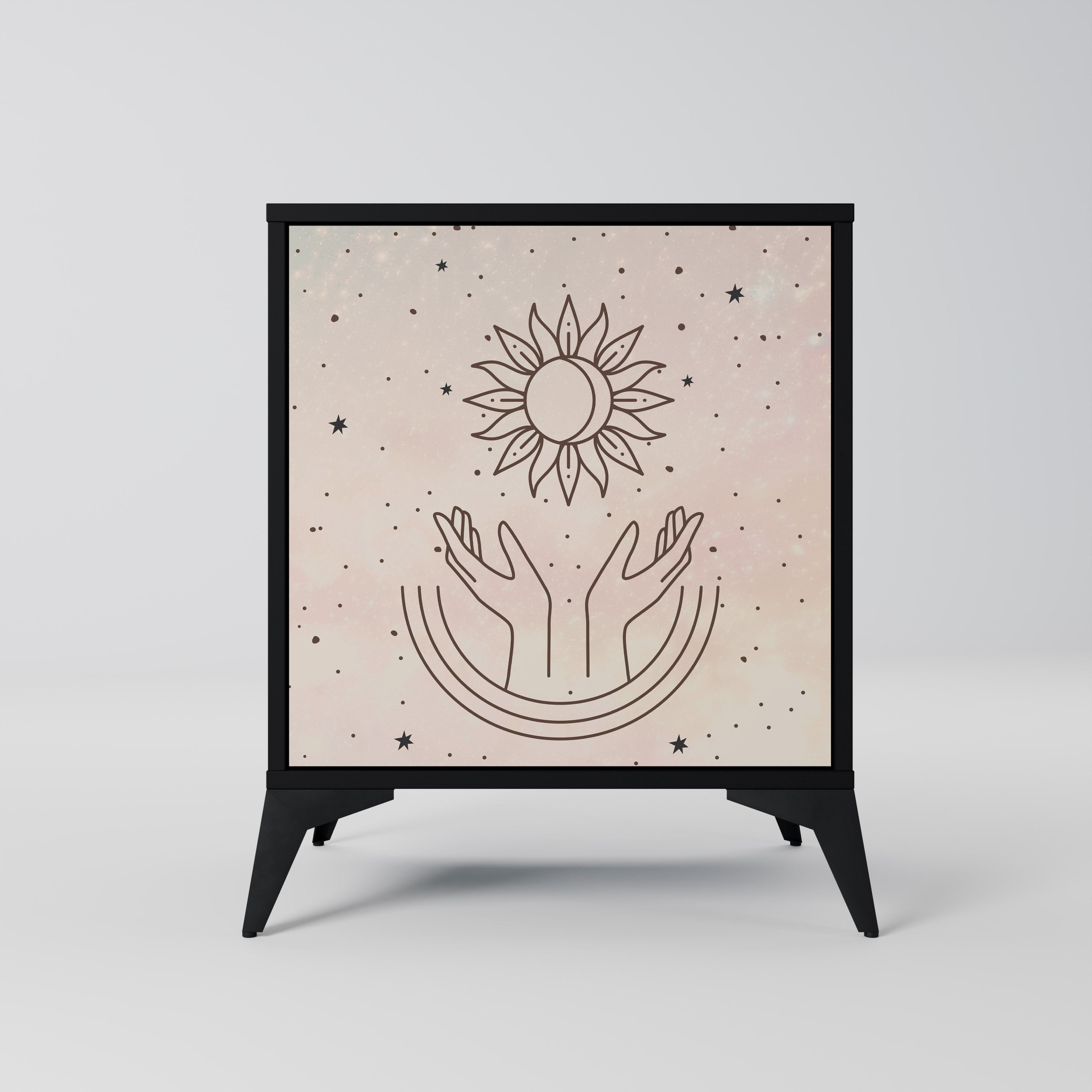 Aparador de 1 puerta DELICATE BEAUTY en acabado negro