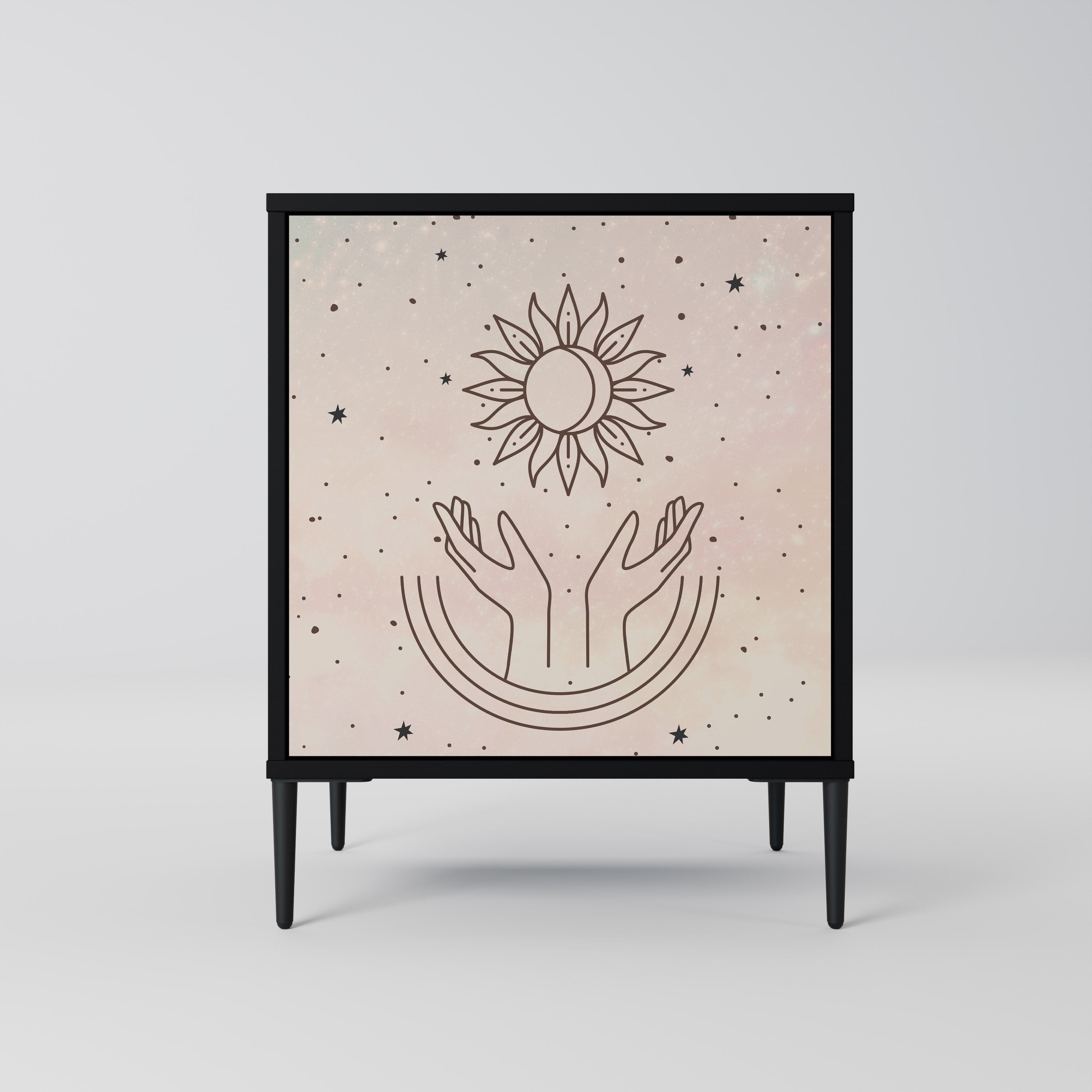 Aparador de 1 puerta DELICATE BEAUTY en acabado negro