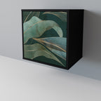 ROYAL GREEN Aparador de 1 Puerta en Acabado Negro