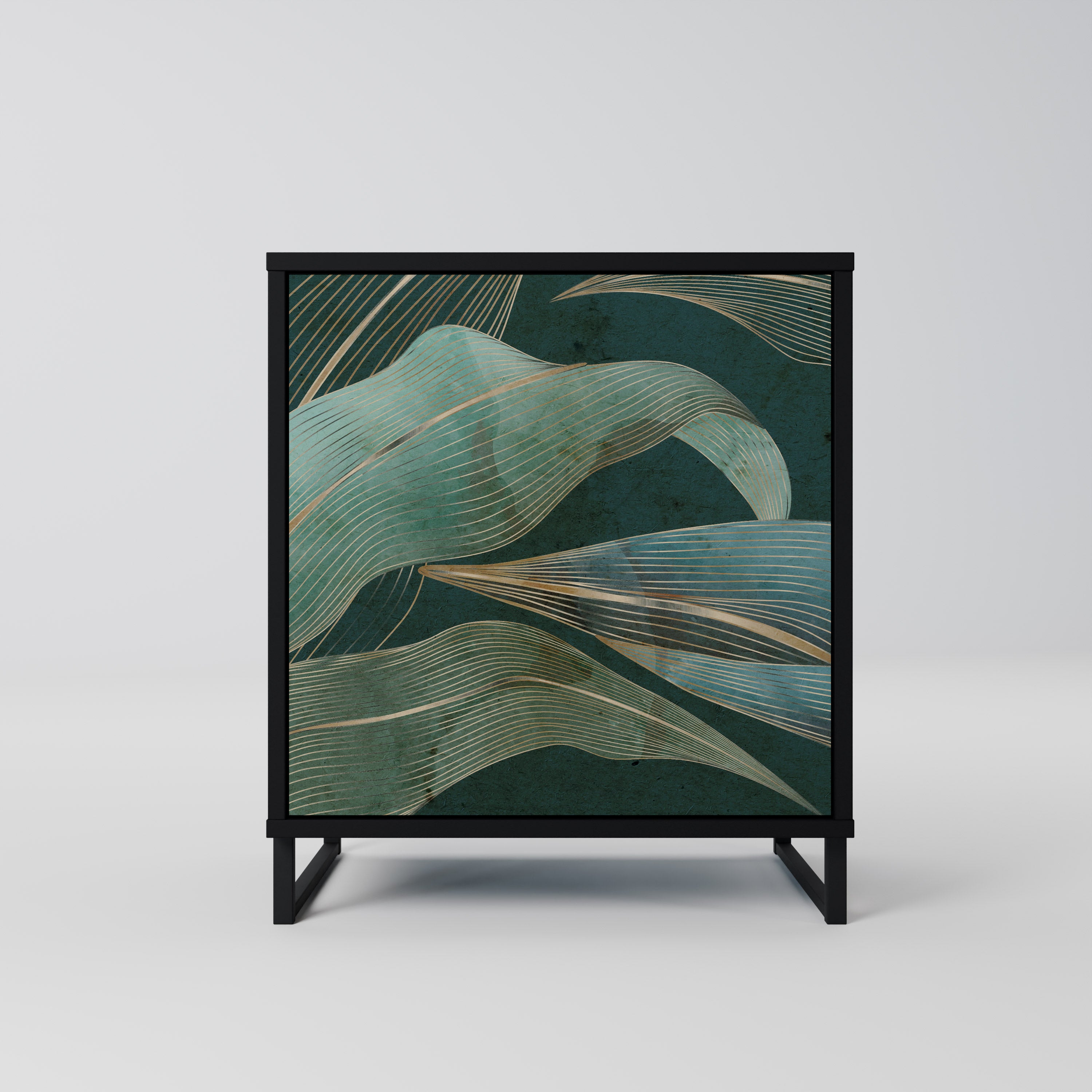 Aparador ROYAL GREEN de 1 puerta en acabado negro