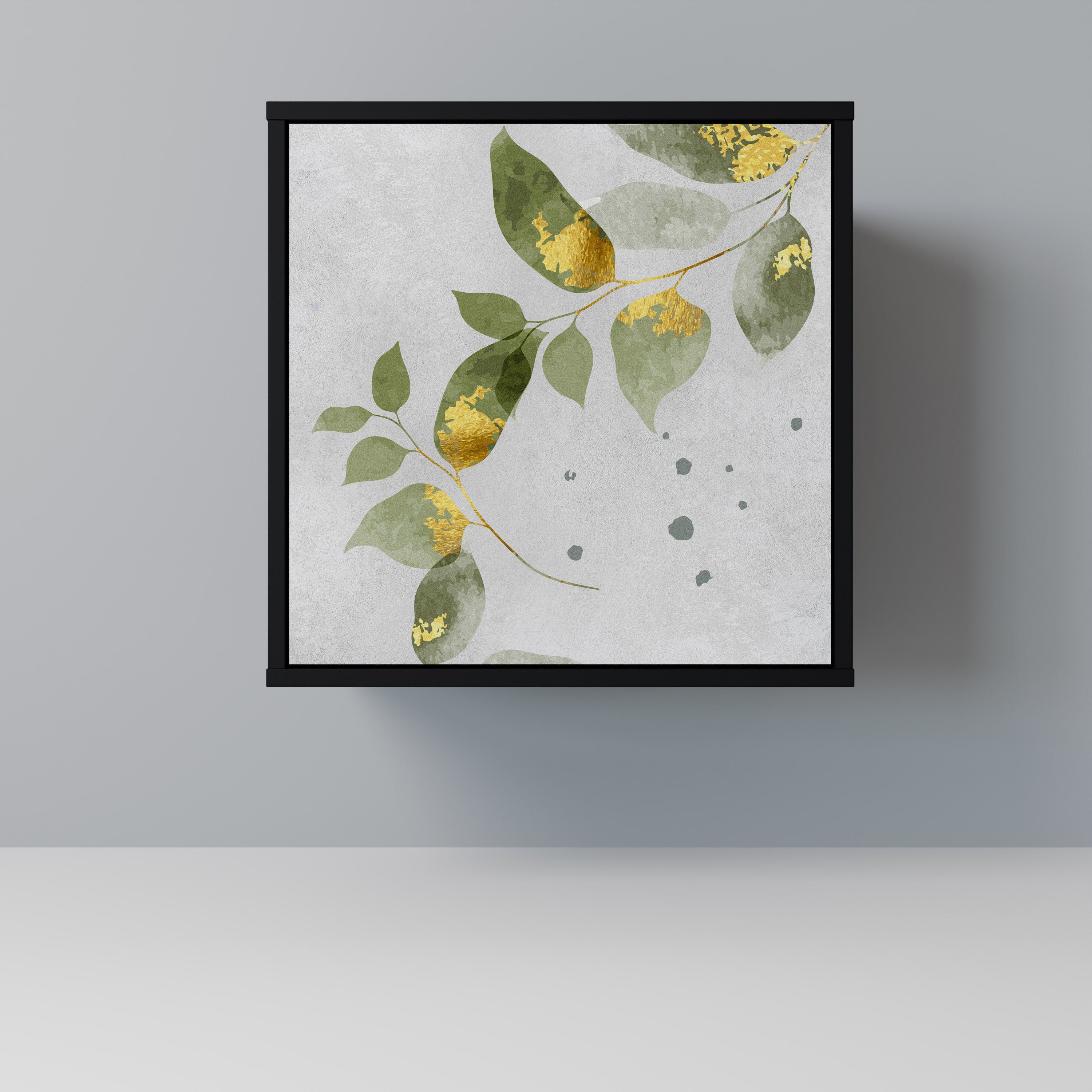 Aparador ELEGANT BOTANICS de 1 puerta en acabado negro