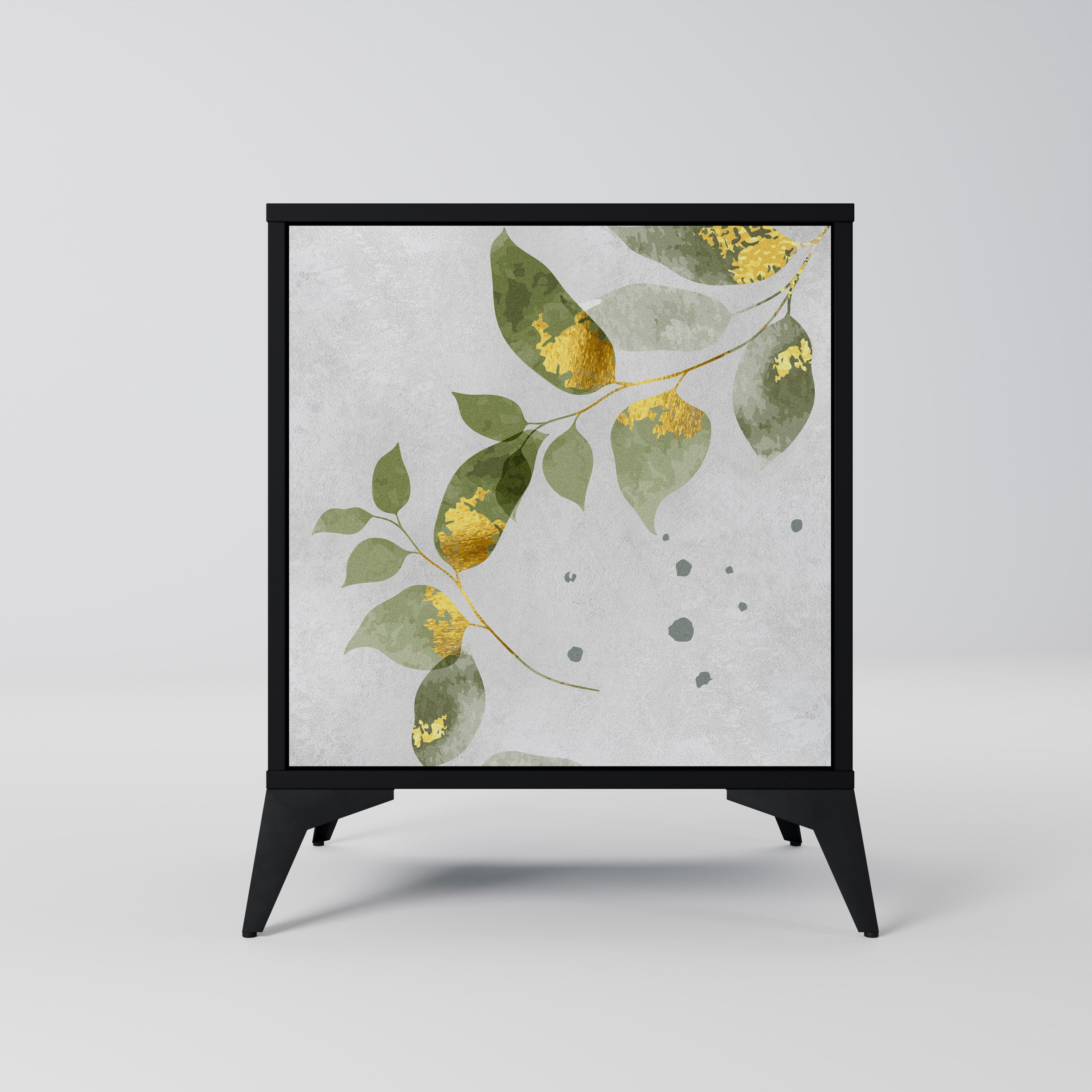 Aparador ELEGANT BOTANICS de 1 puerta en acabado negro