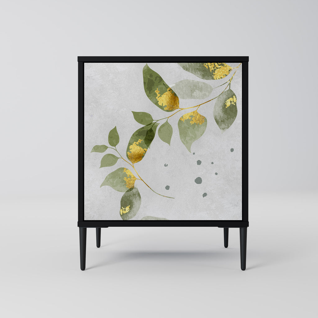 Aparador ELEGANT BOTANICS de 1 puerta en acabado negro