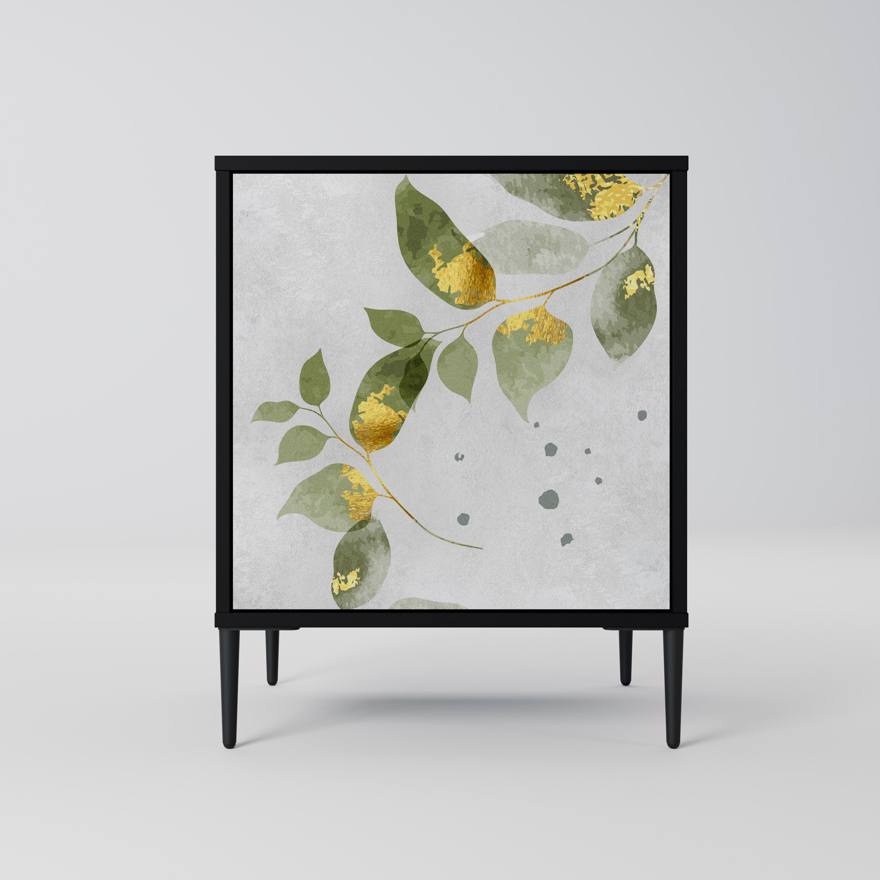 Aparador ELEGANT BOTANICS de 1 puerta en acabado negro