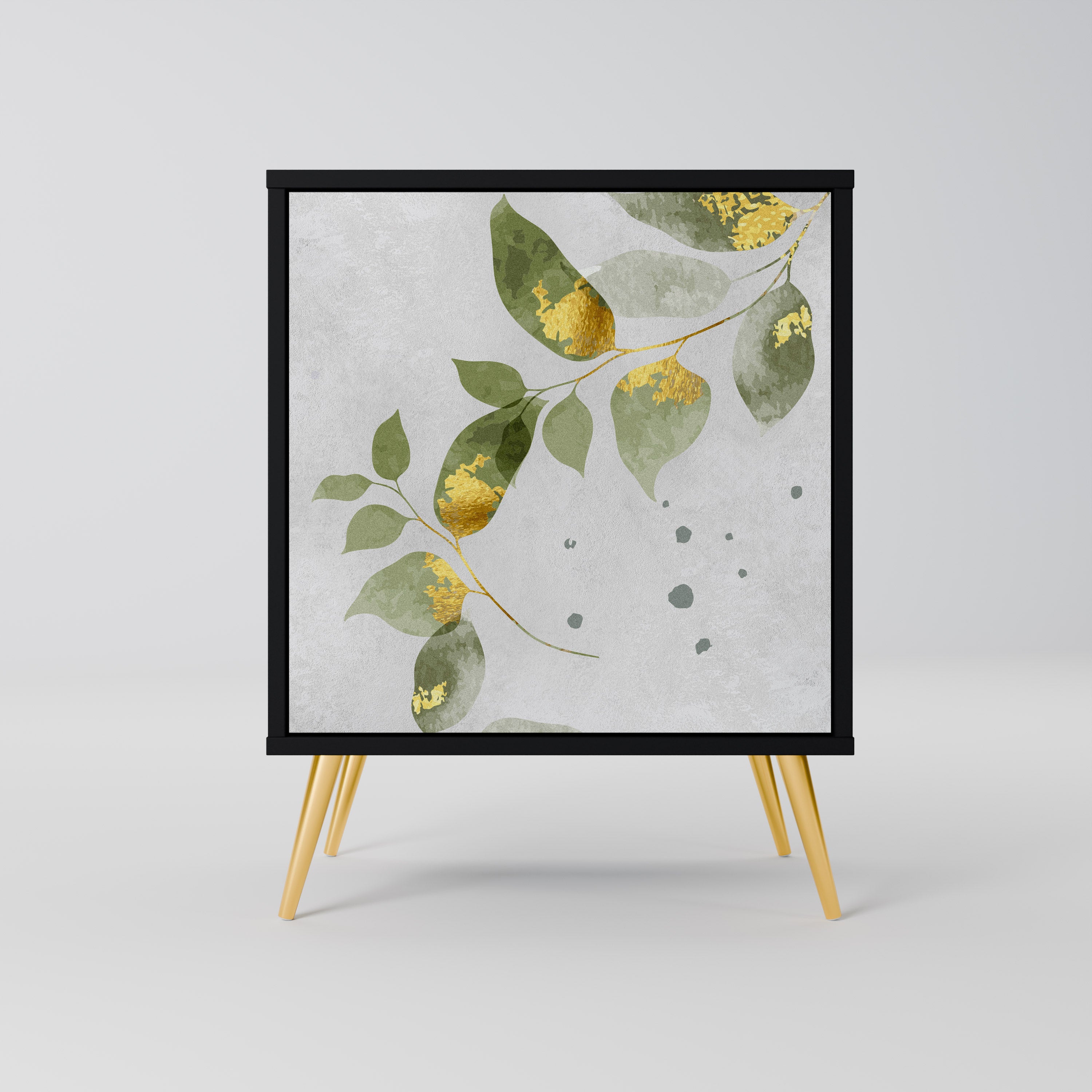 Aparador ELEGANT BOTANICS de 1 puerta en acabado negro