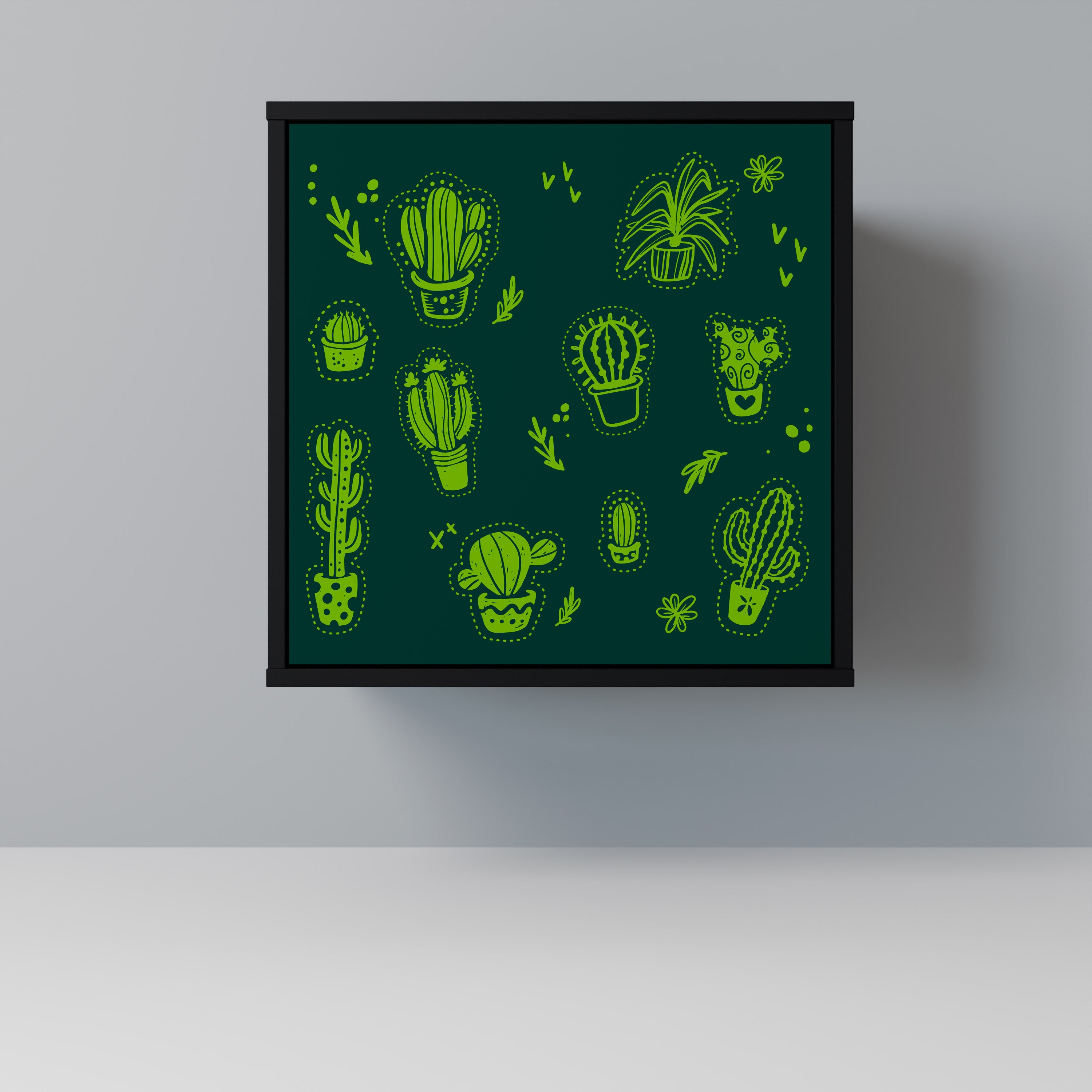 Aparador de una puerta DESERT GREEN con acabado negro