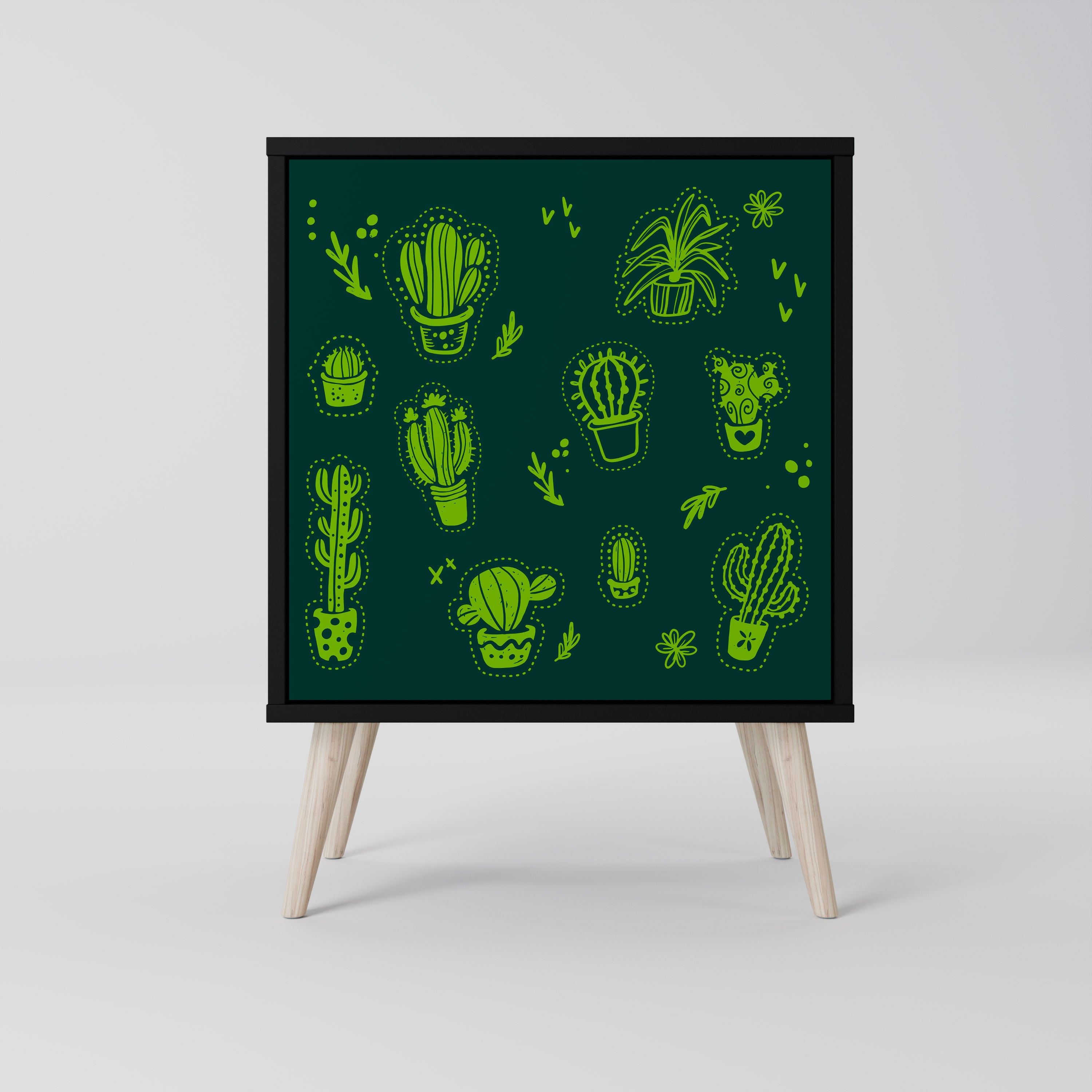 Aparador de una puerta DESERT GREEN con acabado negro