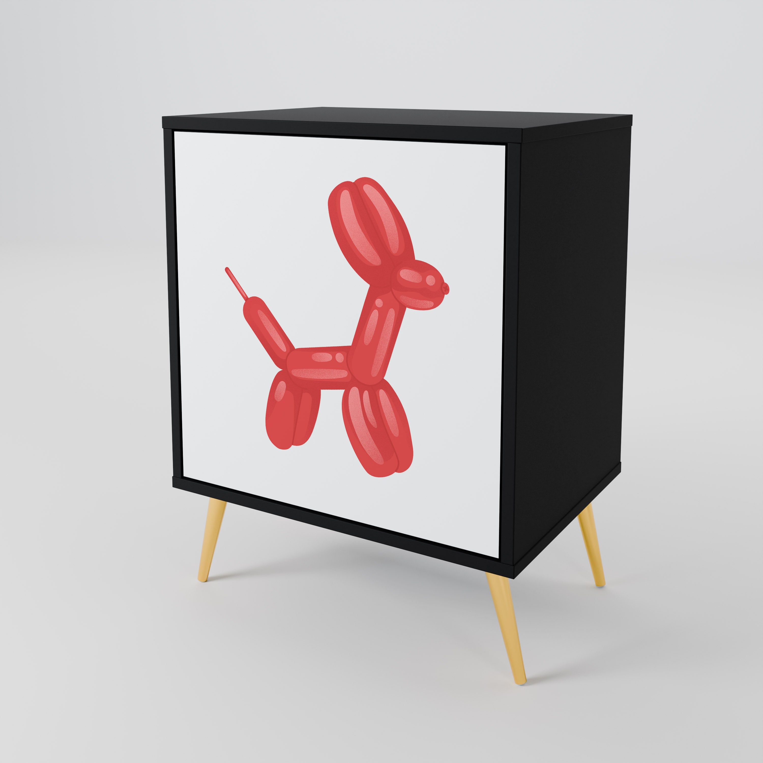 Aparador de 1 puerta CHILDHOOD MEMORY con acabado en negro