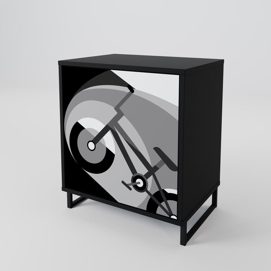 BIKE ENERGY 1-Door Sideboard in Black Finish
