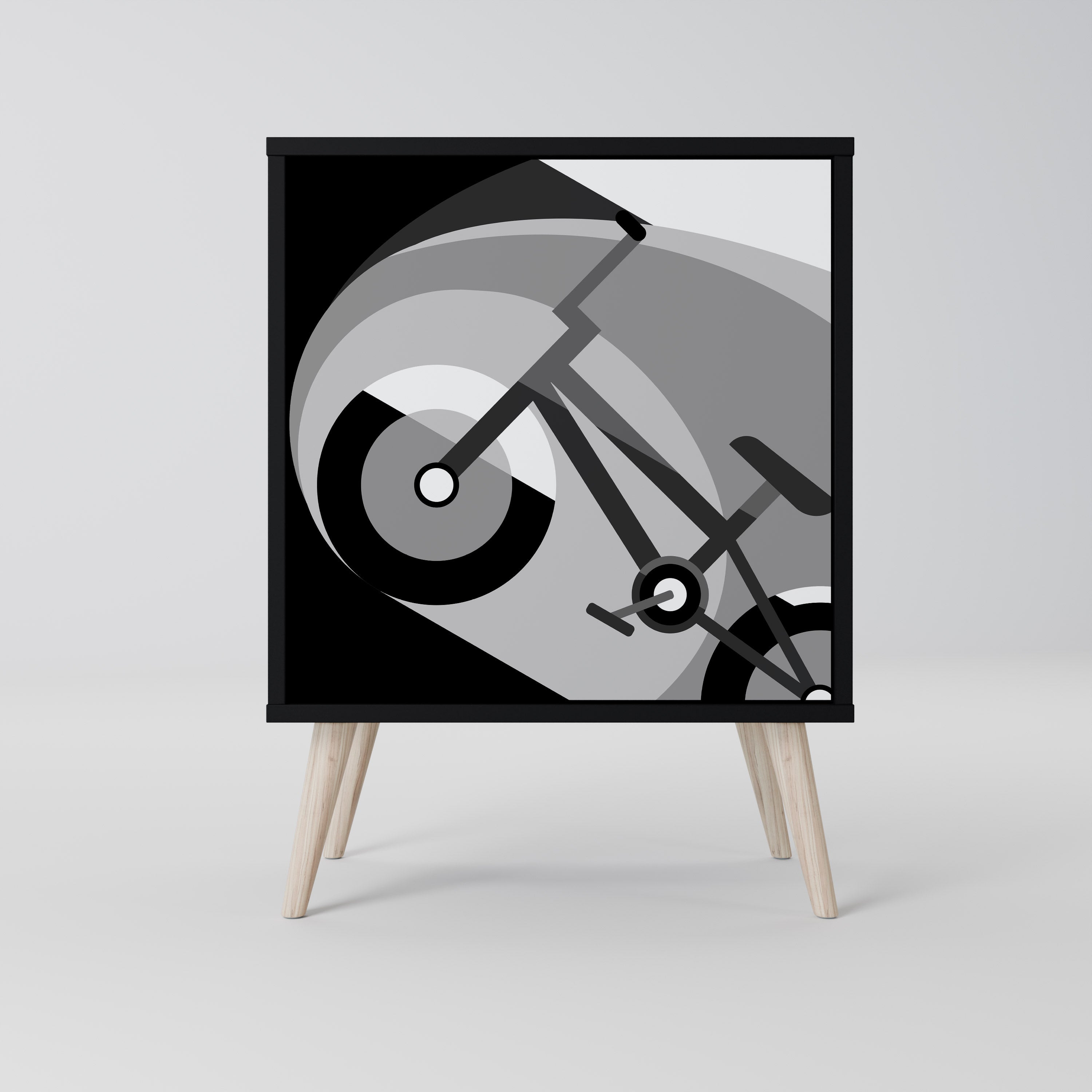 BIKE ENERGY 1-Door Sideboard in Black Finish