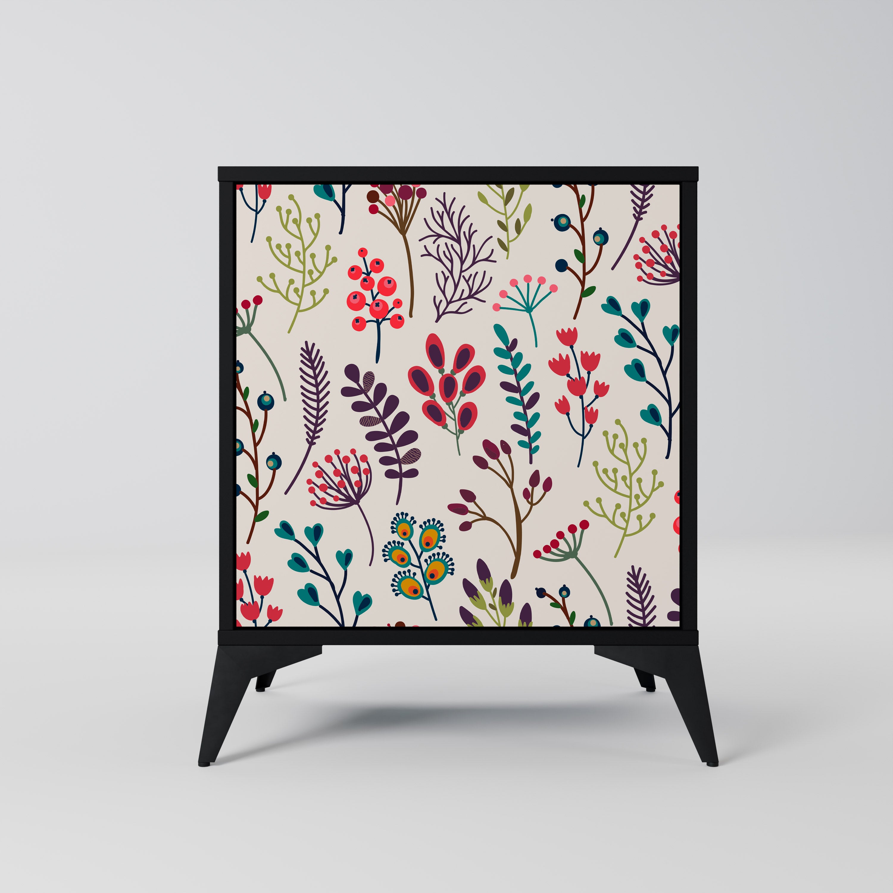 AUTUMN SUNDRIES 1-Door Sideboard in Black Finish