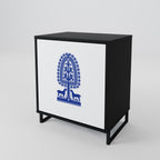 POLISH FOLK ART Aparador de 1 Puerta en Acabado Negro