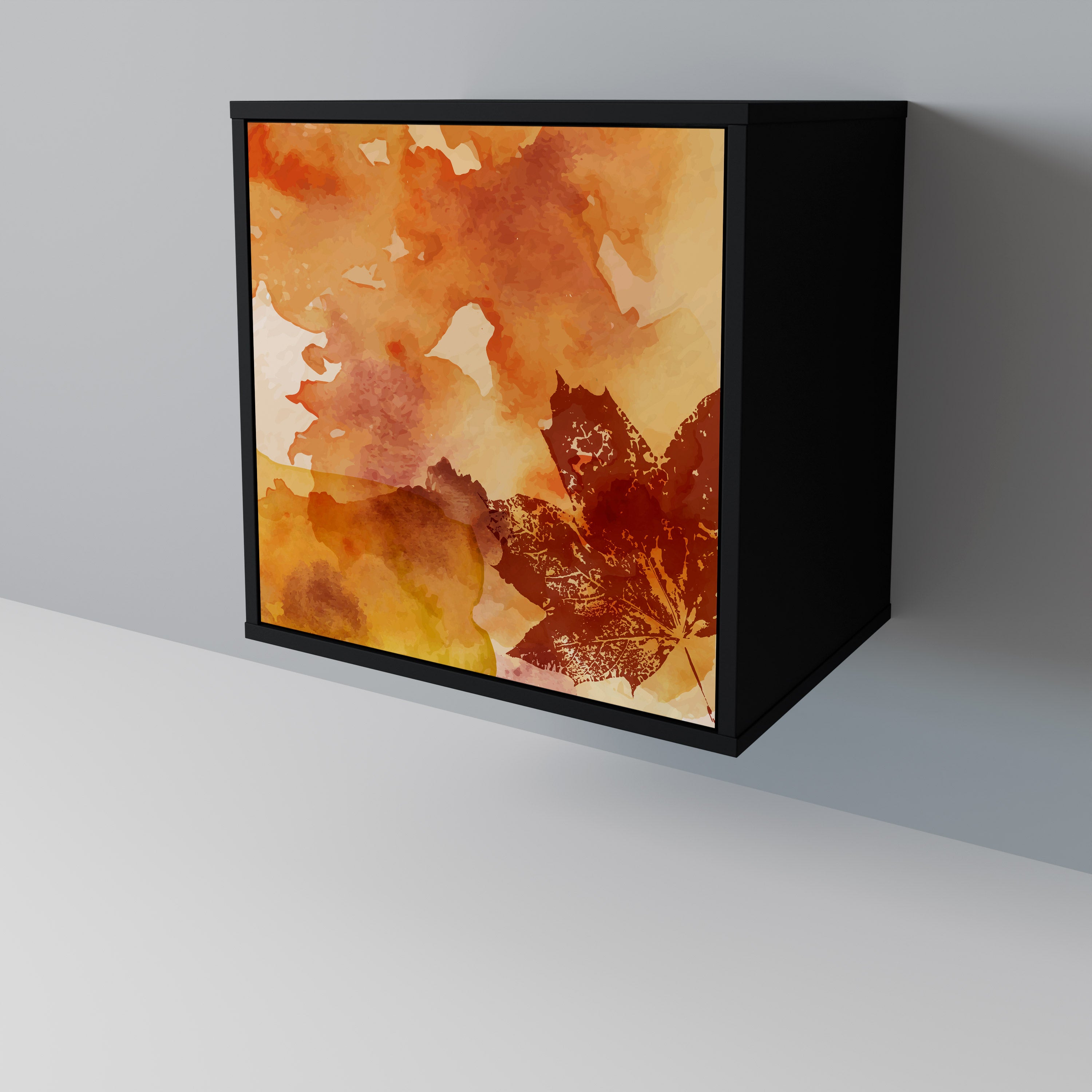 TRACES OF AUTUMN Aparador de 1 puerta en acabado negro