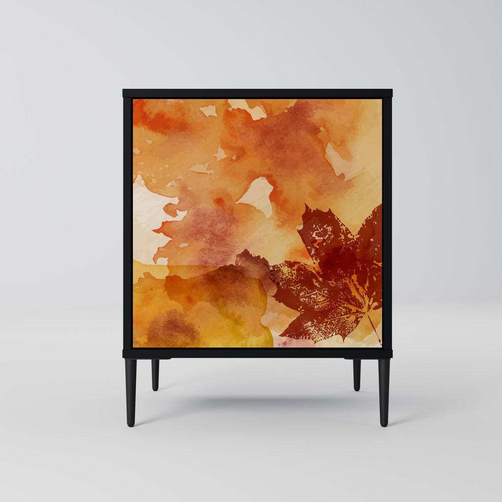 TRACES OF AUTUMN Aparador de 1 puerta en acabado negro