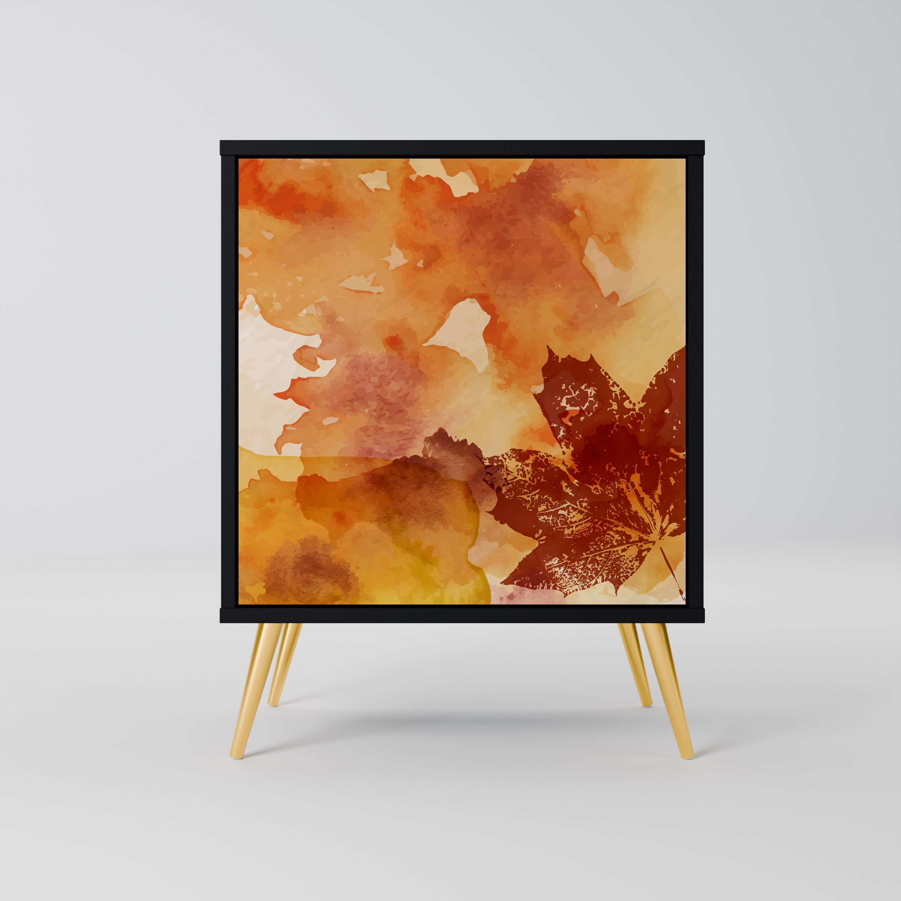 TRACES OF AUTUMN Aparador de 1 puerta en acabado negro