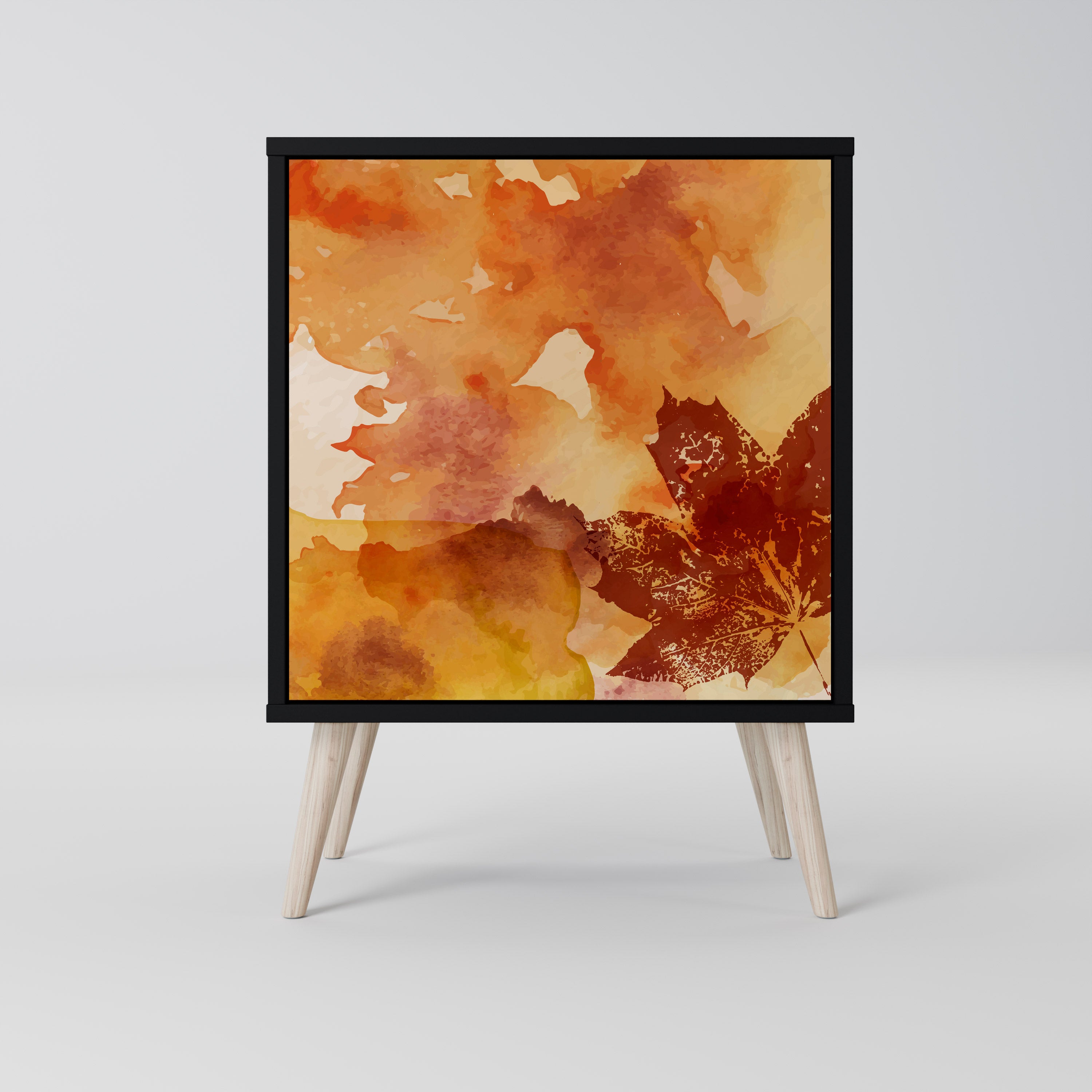 TRACES OF AUTUMN Aparador de 1 puerta en acabado negro