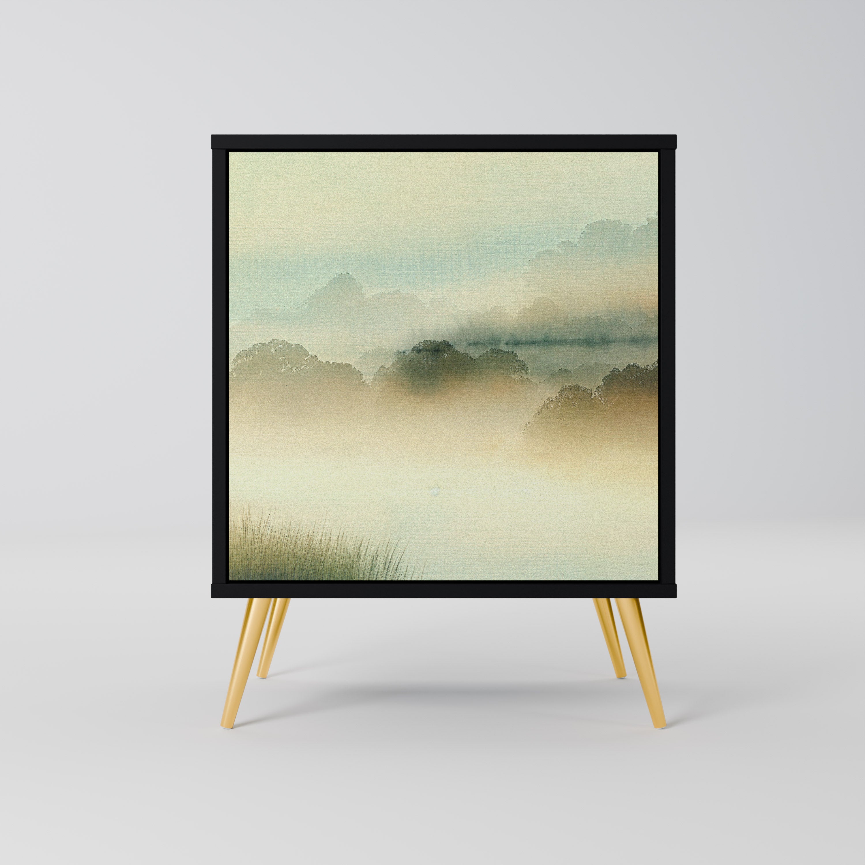 Aparador de 1 puerta MORNING BY THE LAKE en acabado negro