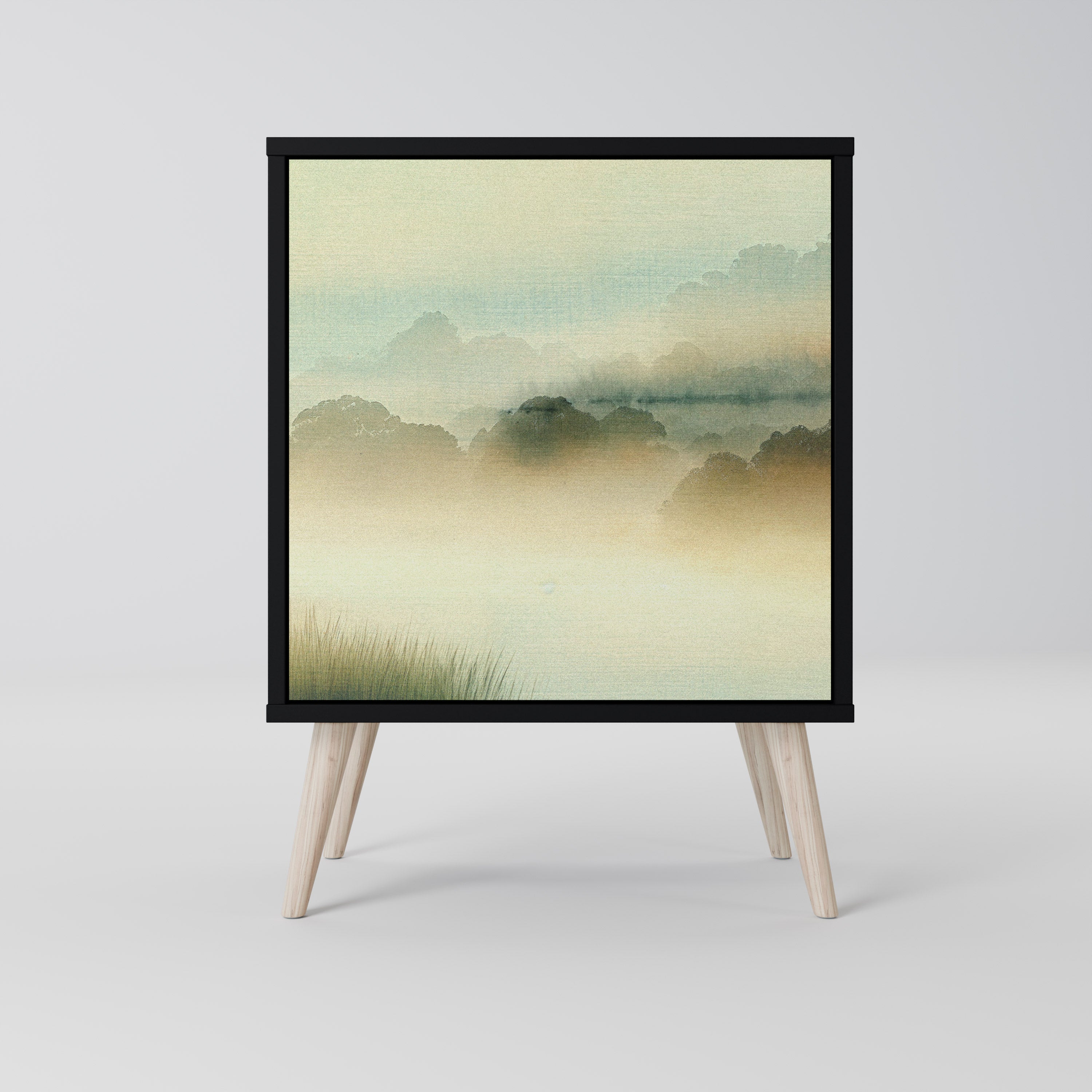 Aparador de 1 puerta MORNING BY THE LAKE en acabado negro