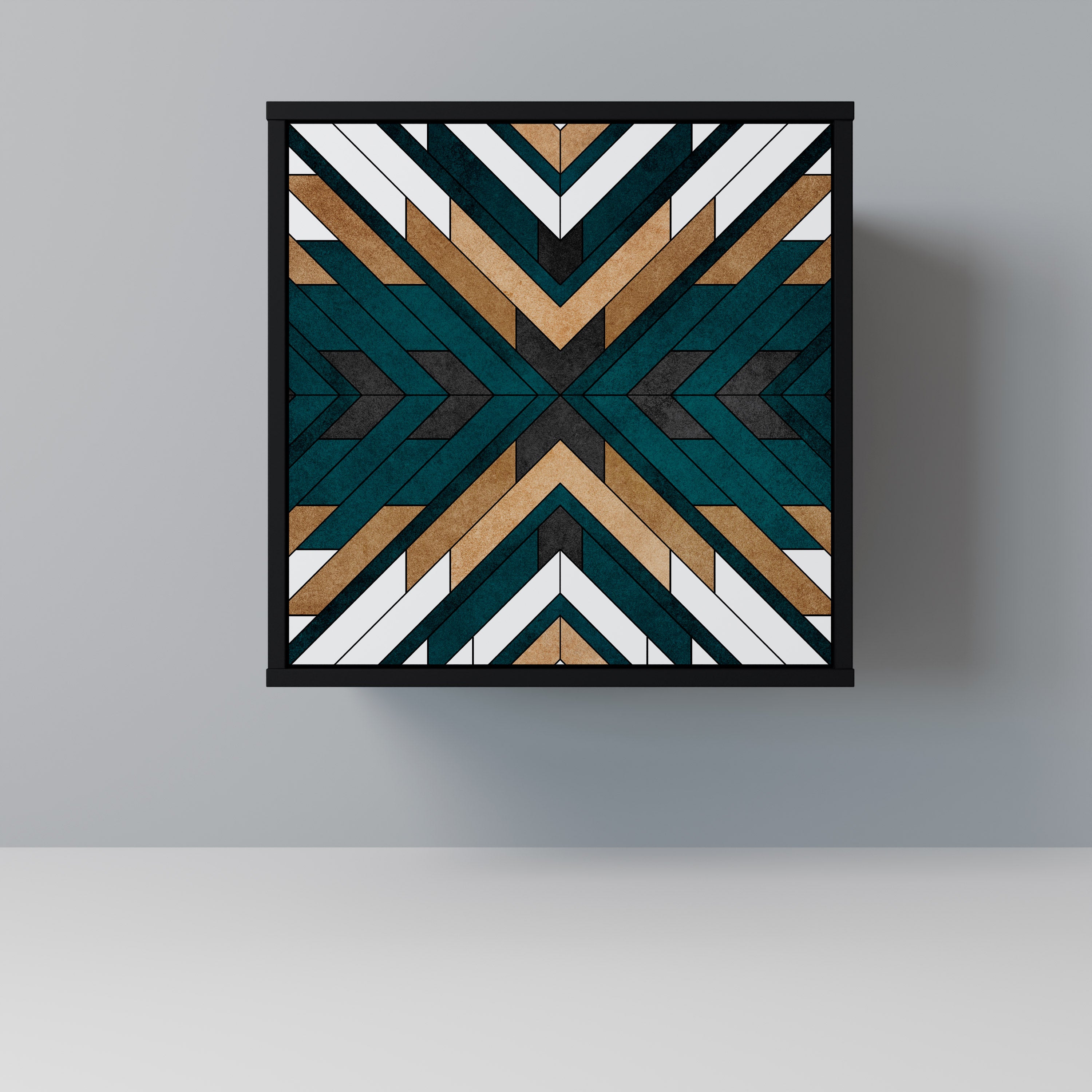 Aparador de 1 puerta ARTISTIC GEOMETRY en acabado negro