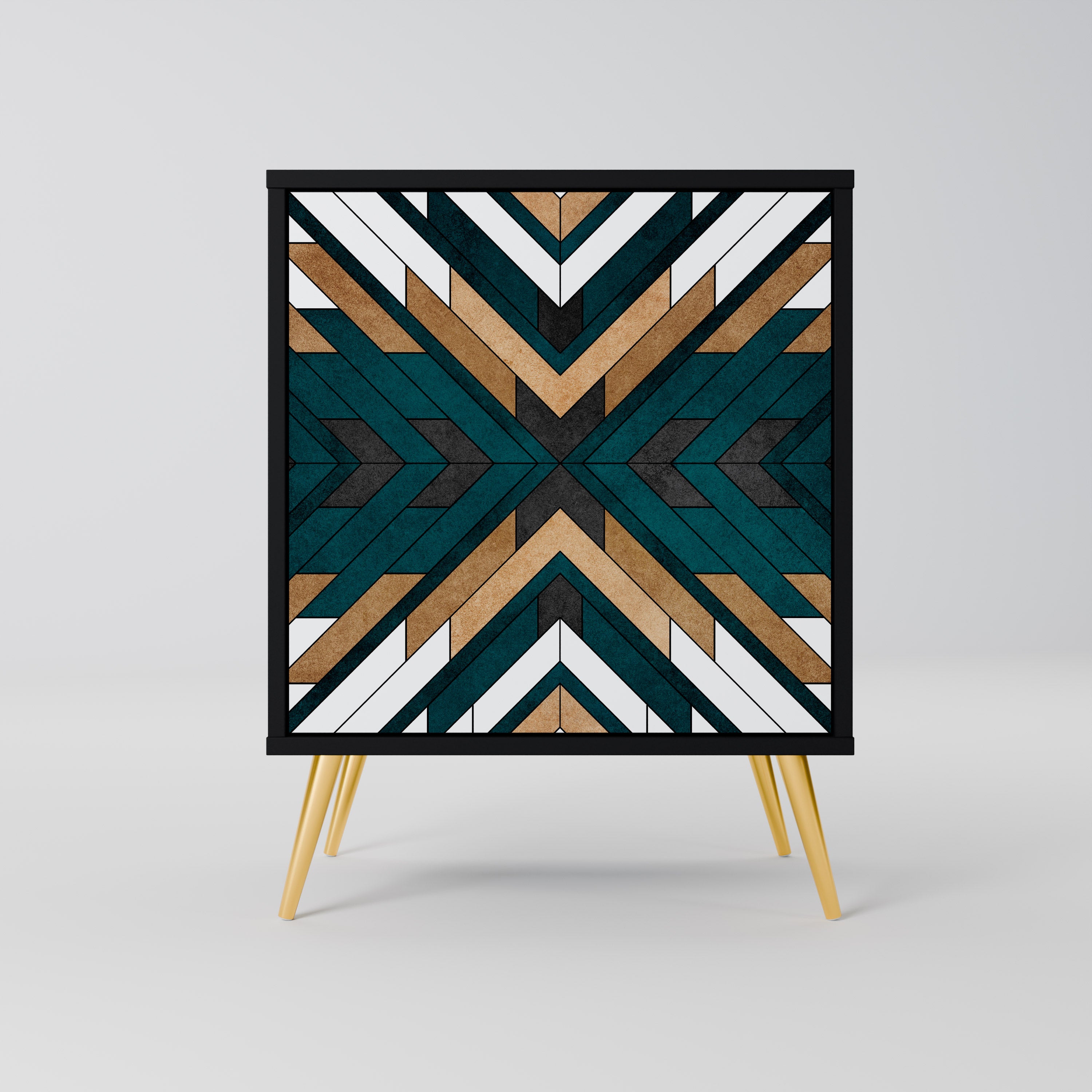 Aparador de 1 puerta ARTISTIC GEOMETRY en acabado negro