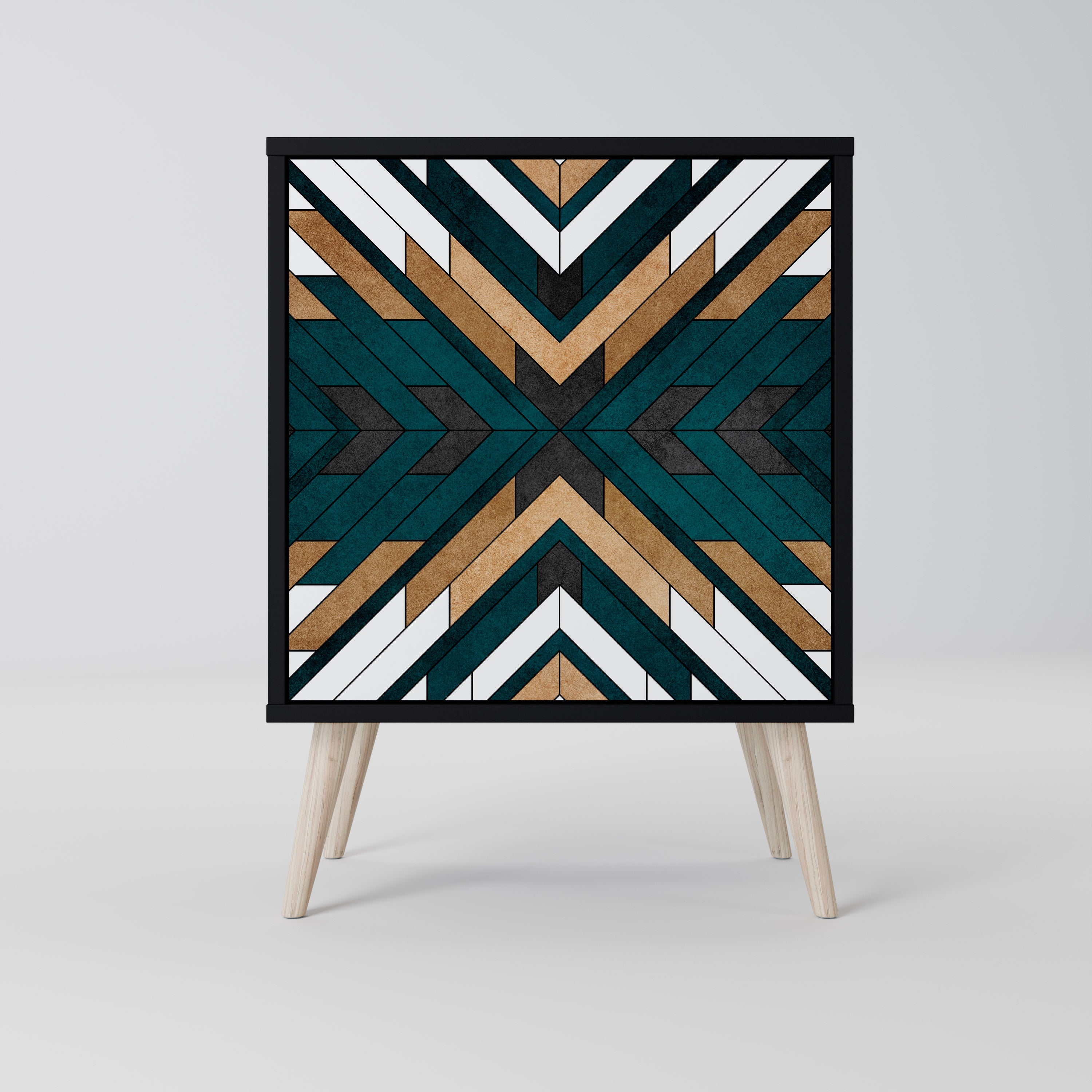 Aparador de 1 puerta ARTISTIC GEOMETRY en acabado negro