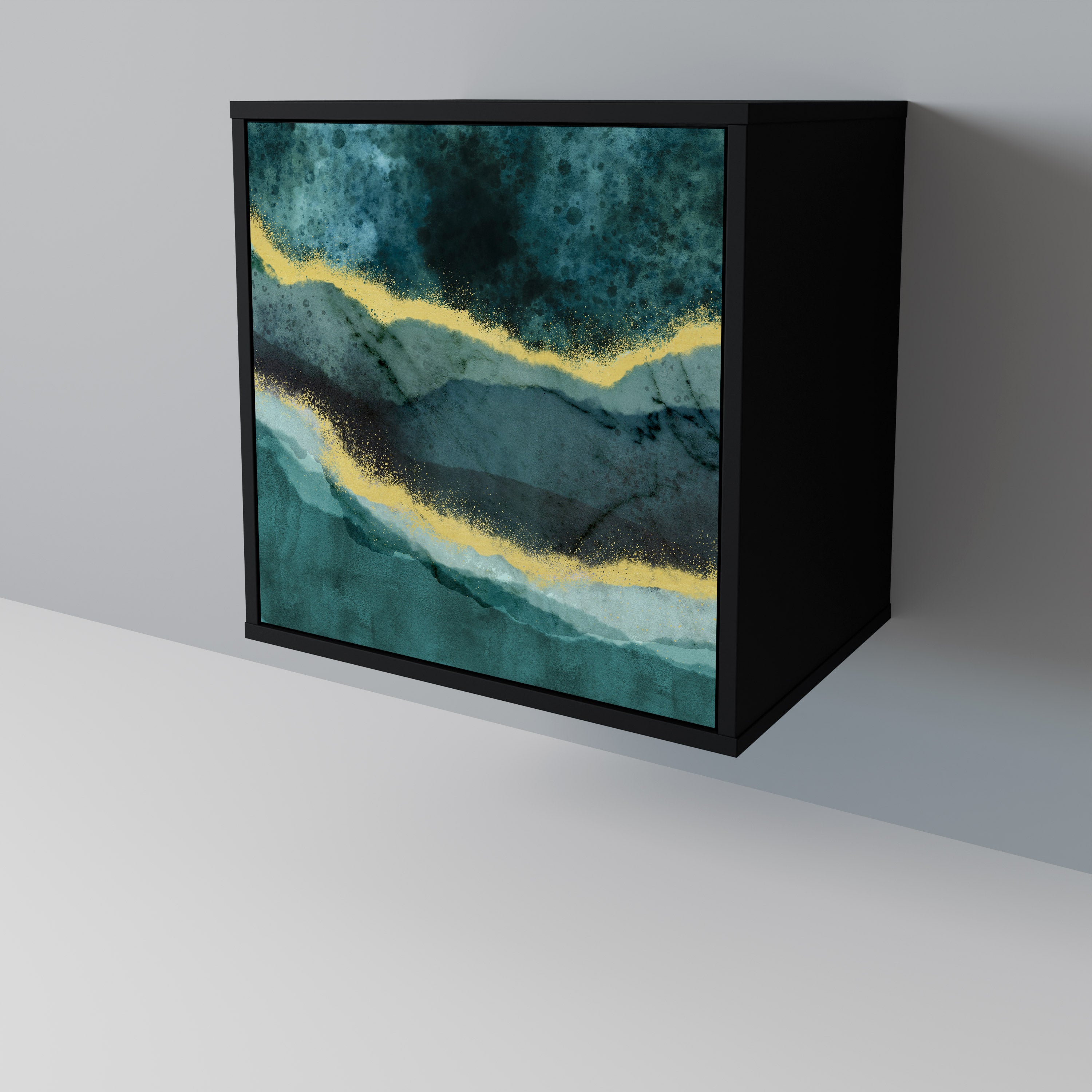 Aparador GOLDRUSH ODYSSEY de 1 puerta en acabado negro