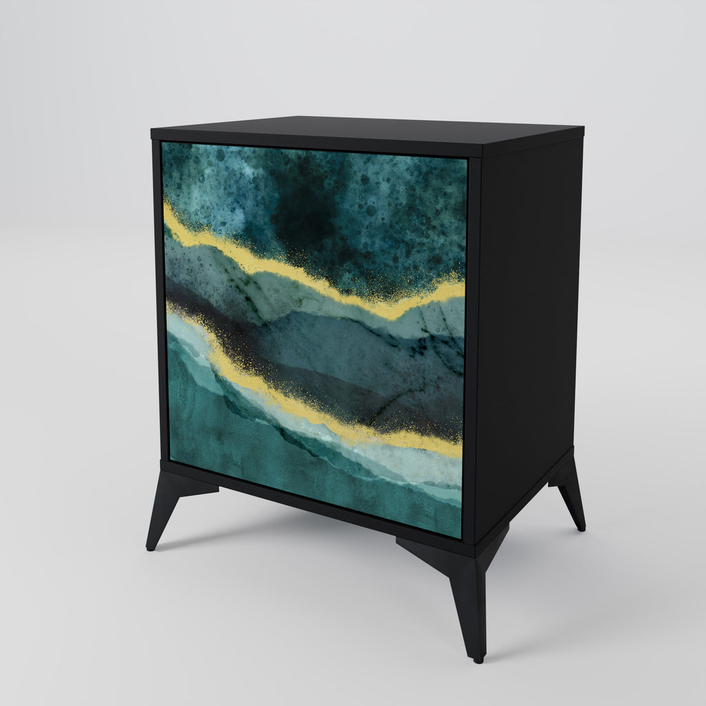 Aparador GOLDRUSH ODYSSEY de 1 puerta en acabado negro