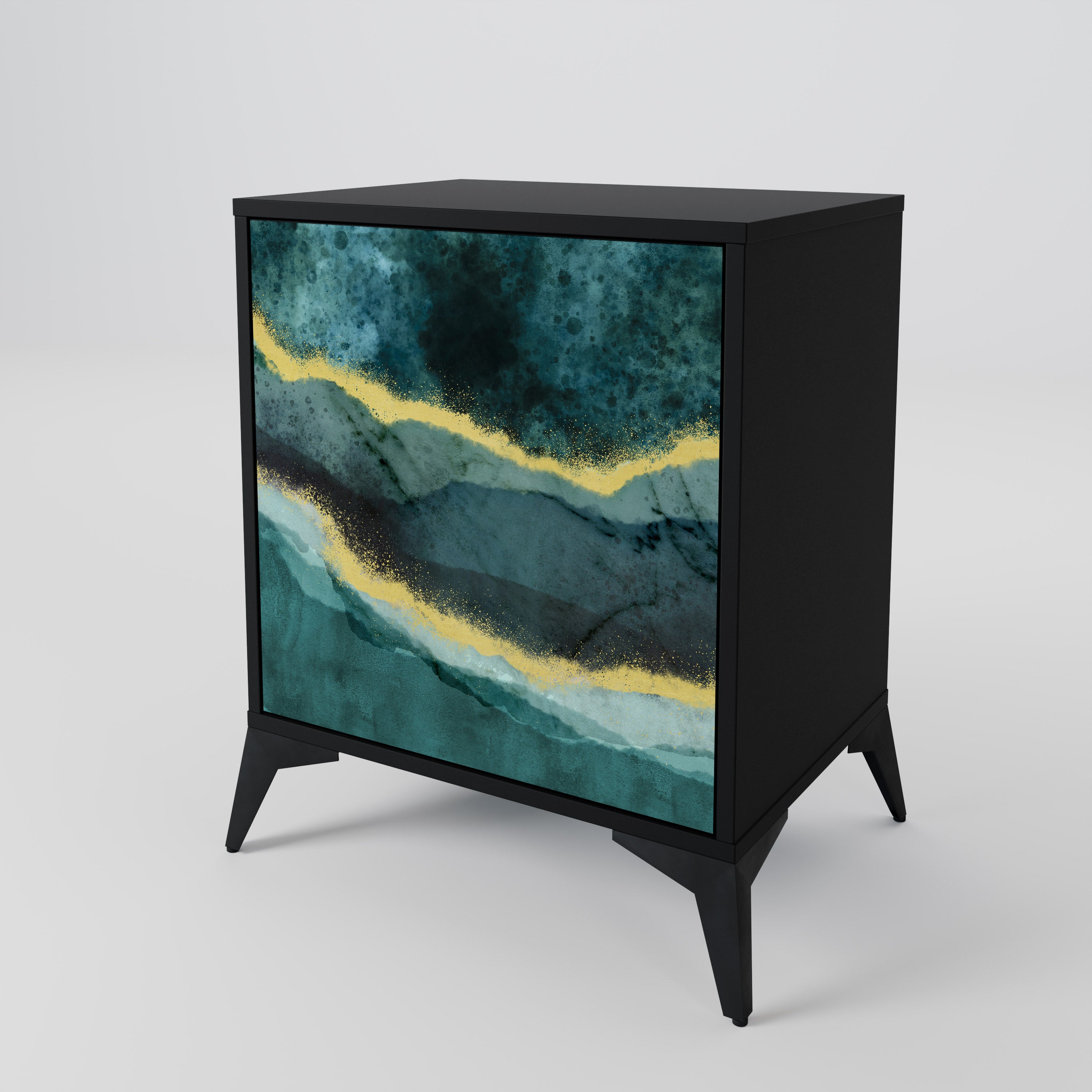 Aparador GOLDRUSH ODYSSEY de 1 puerta en acabado negro