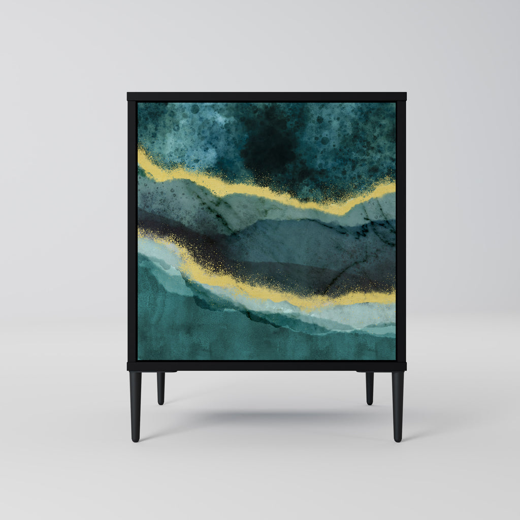 Aparador GOLDRUSH ODYSSEY de 1 puerta en acabado negro